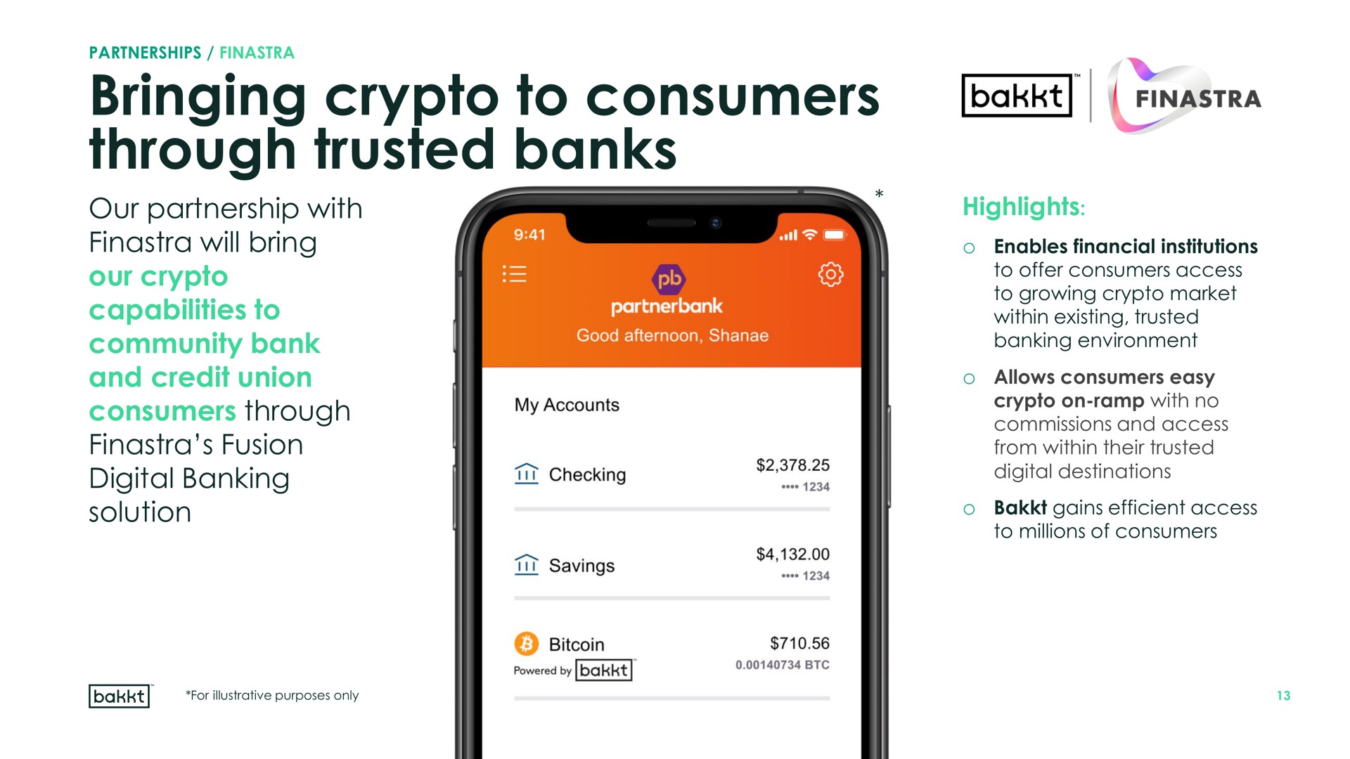 bringing to consumers through trusted banks | Bakkt