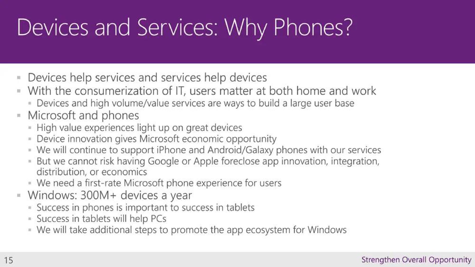 devices and services why phones | Microsoft