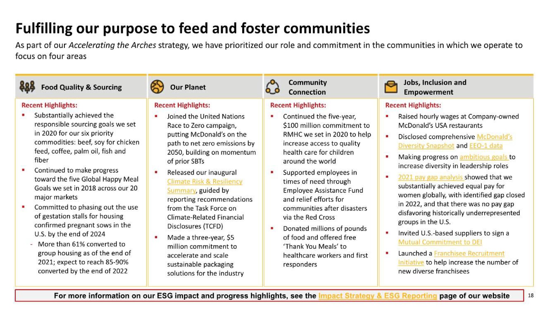 our purpose to feed and foster communities | McDonald's