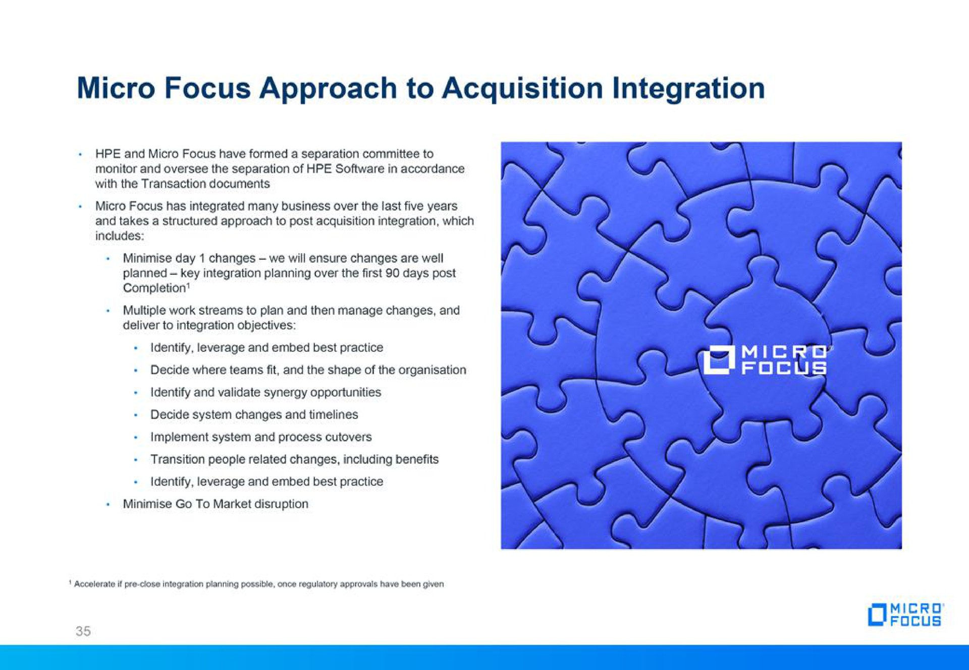 micro focus approach to acquisition integration | Micro Focus