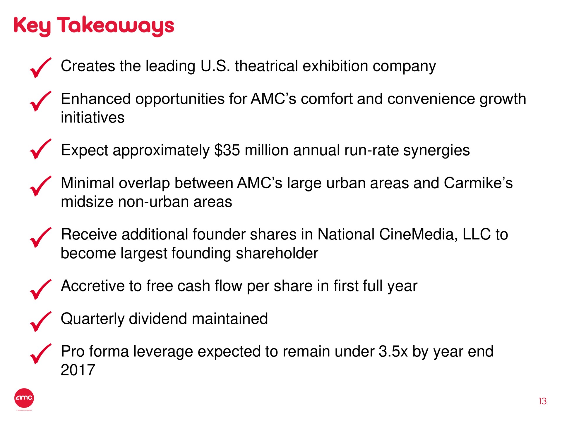 key creates the leading theatrical exhibition company quarterly dividend maintained | AMC