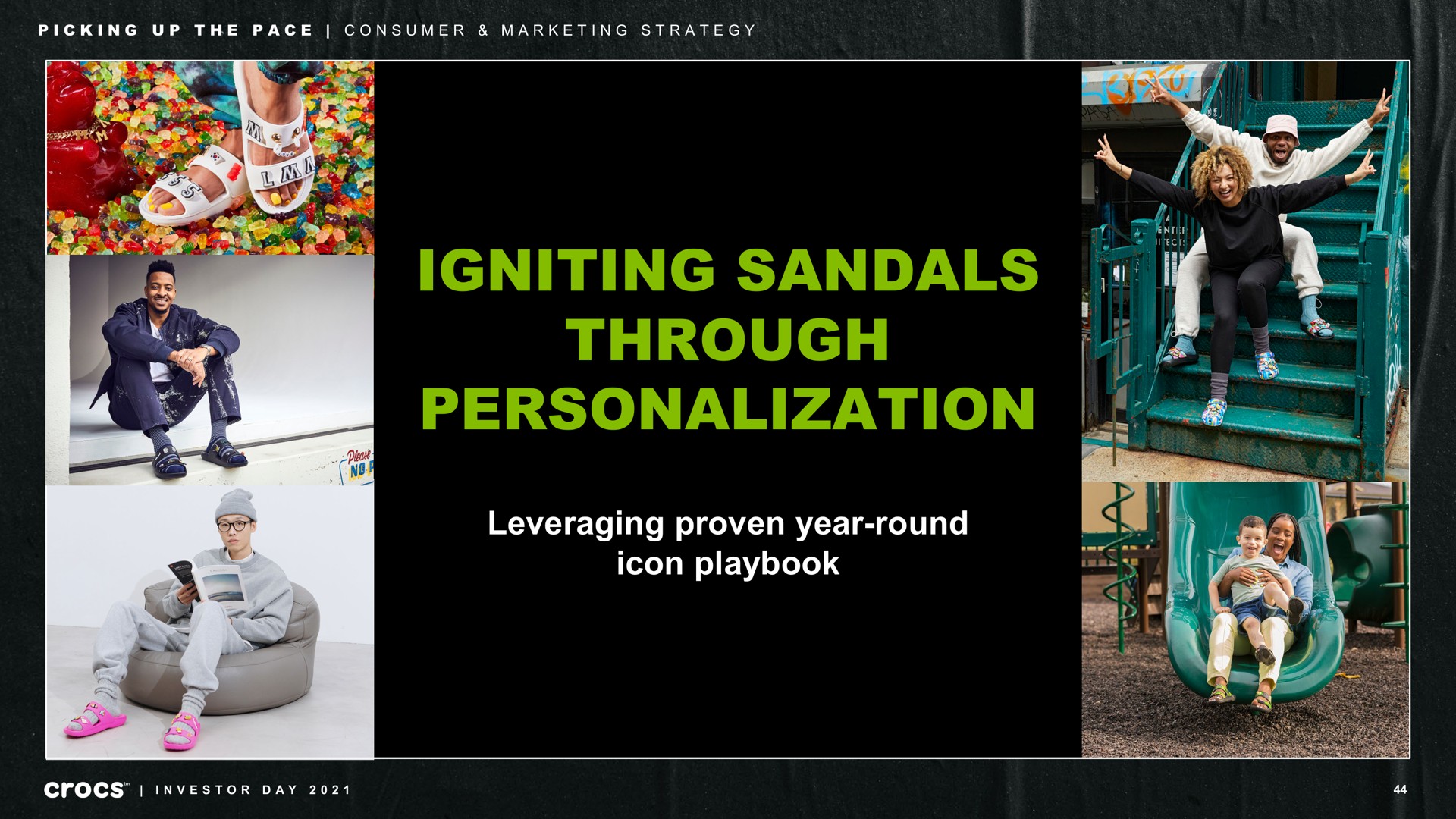 igniting sandals through personalization leveraging proven year round icon playbook picking up the pace consumer marketing strategy investor day | Crocs