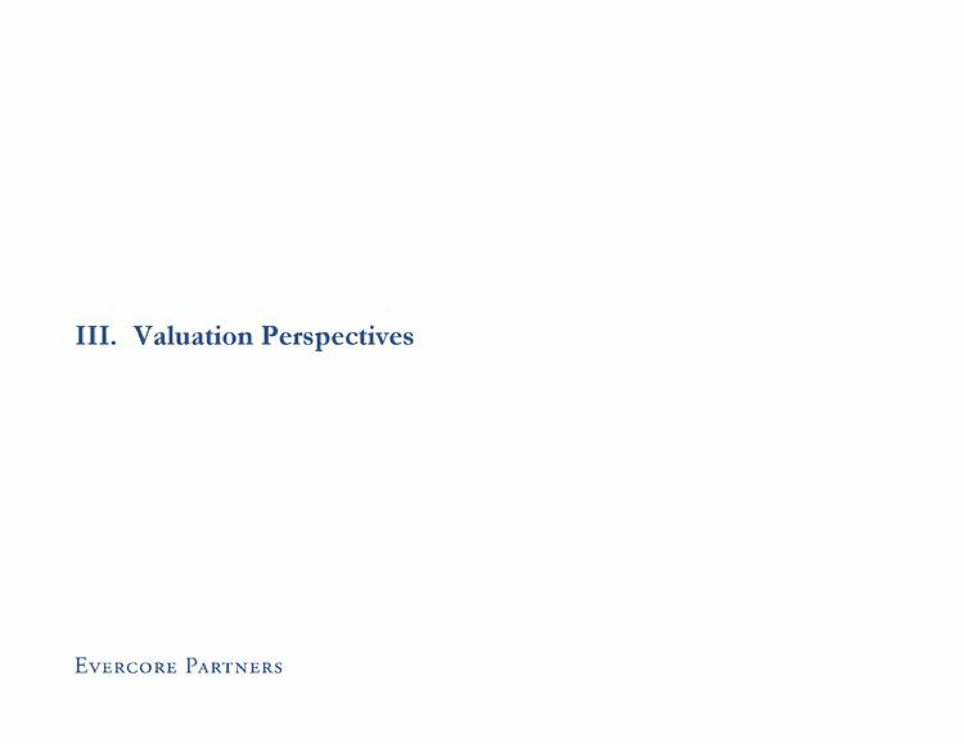 valuation perspectives partners | Evercore