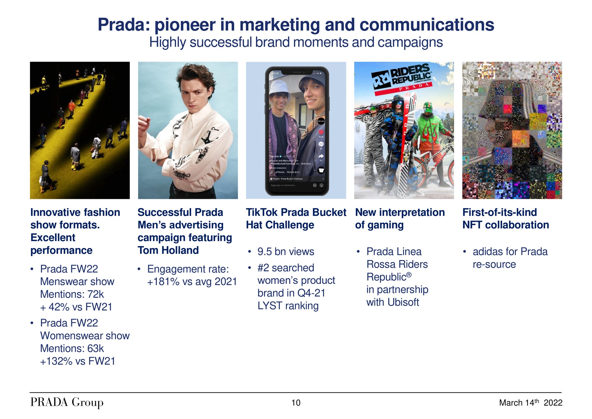 pioneer in marketing and communications | Prada