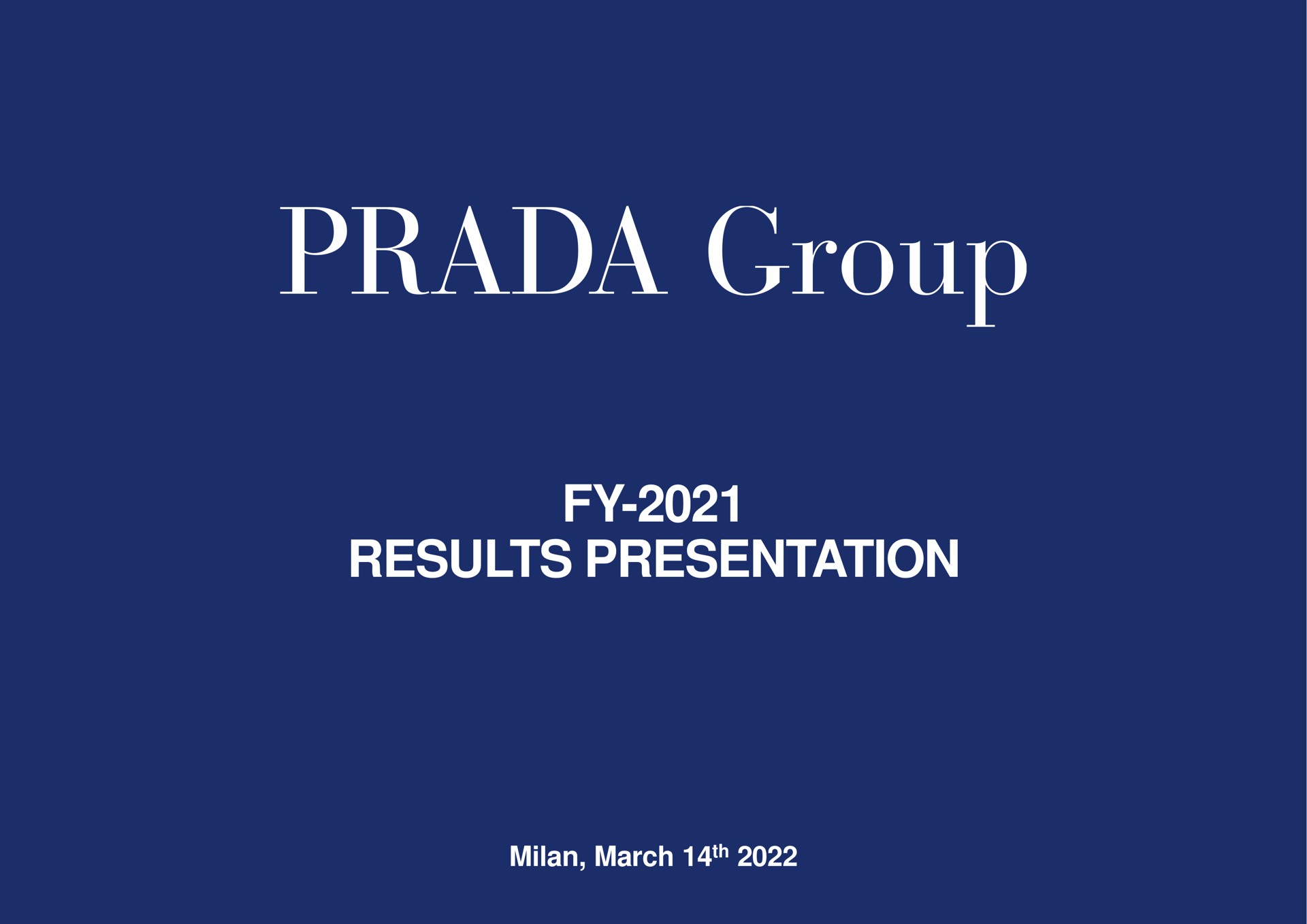 results presentation group | Prada