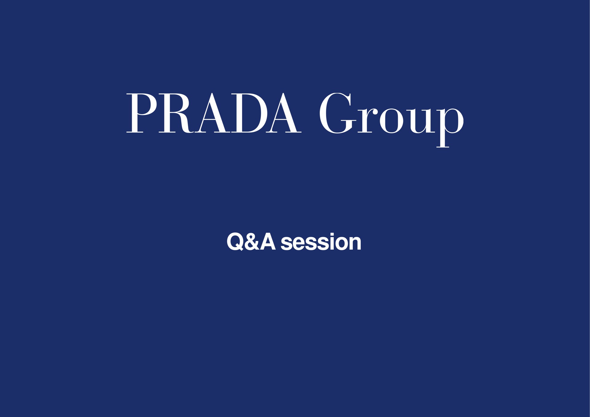 a session group | Prada