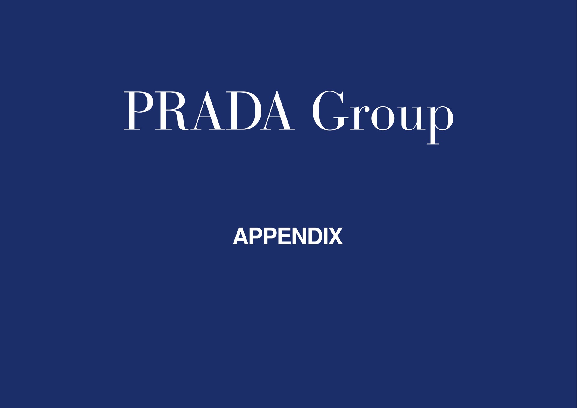 appendix group | Prada