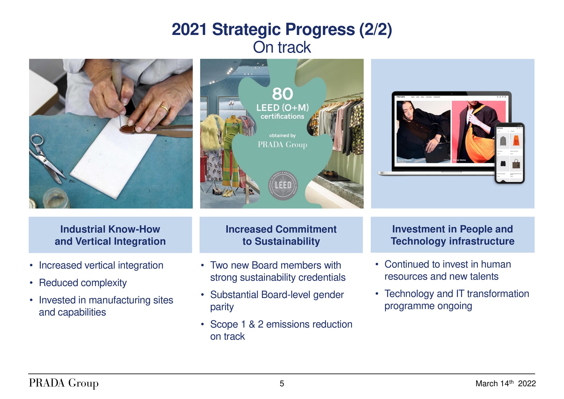 strategic progress on track | Prada