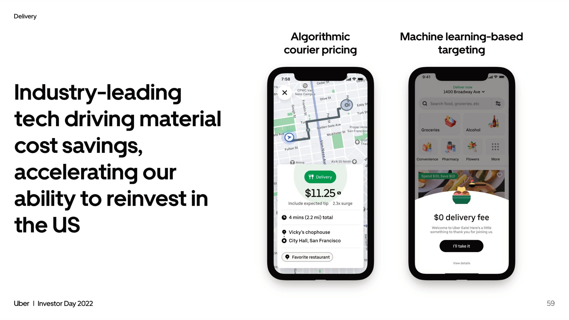 industry leading tech driving material cost savings accelerating our ability to reinvest in | Uber