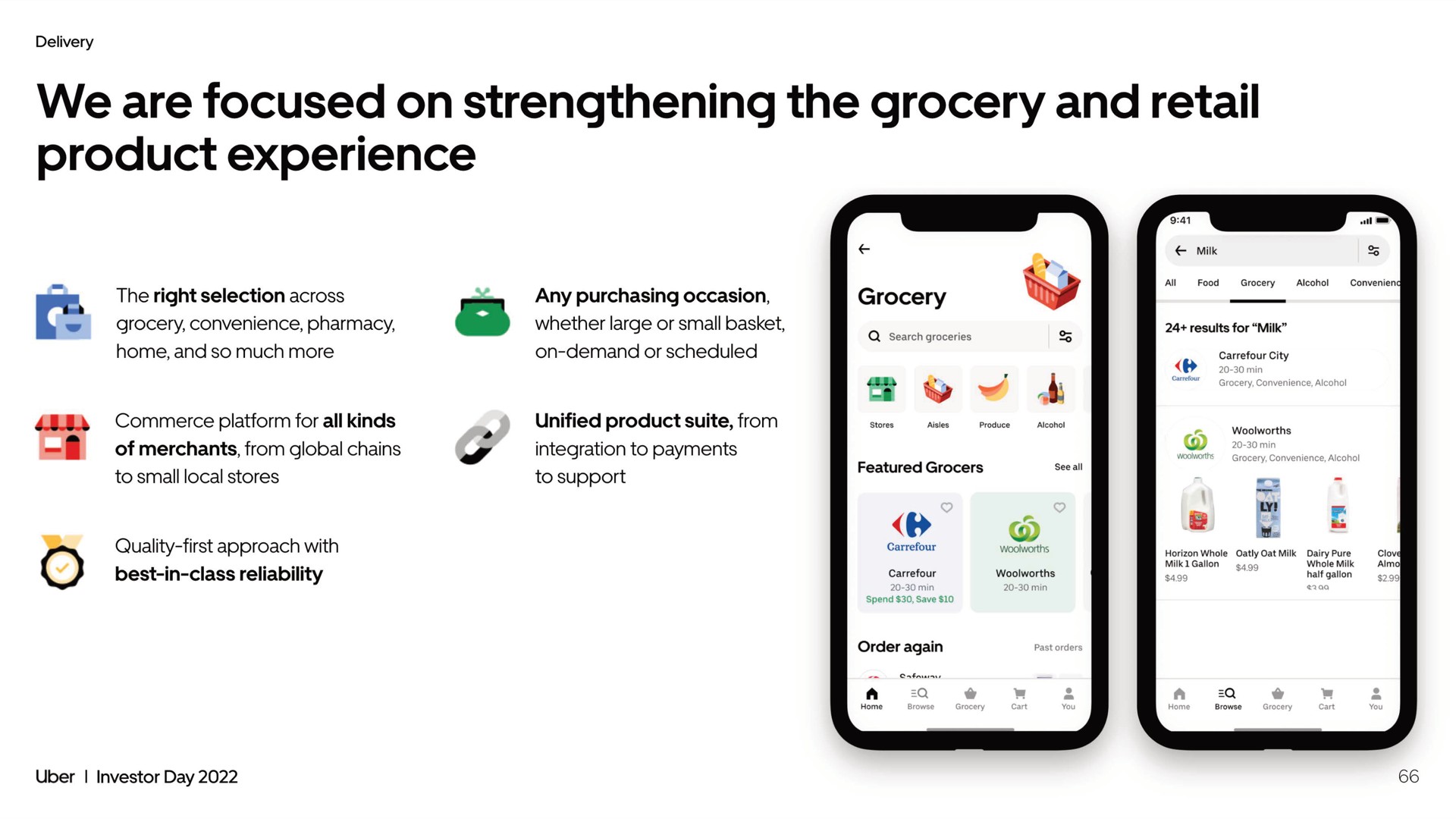 we are focused on strengthening the grocery and retail product experience | Uber