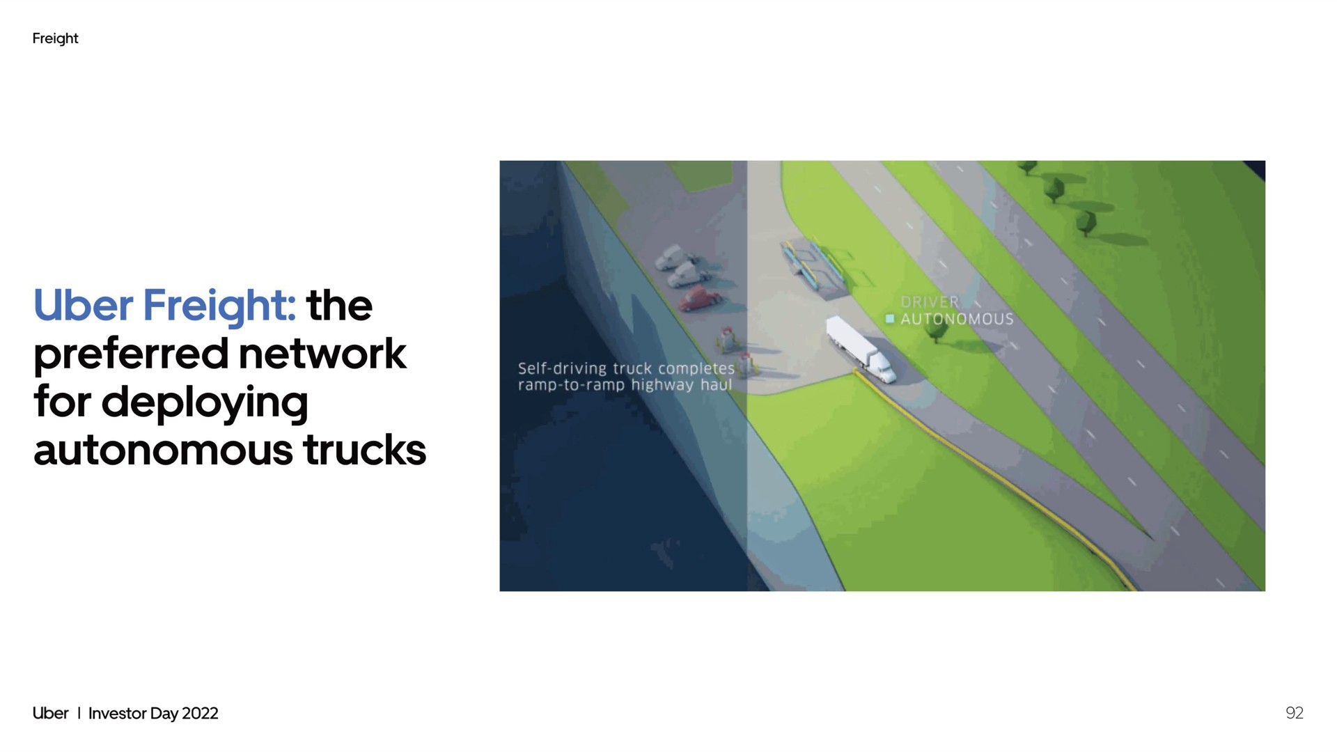 freight the preferred network for deploying autonomous trucks a | Uber