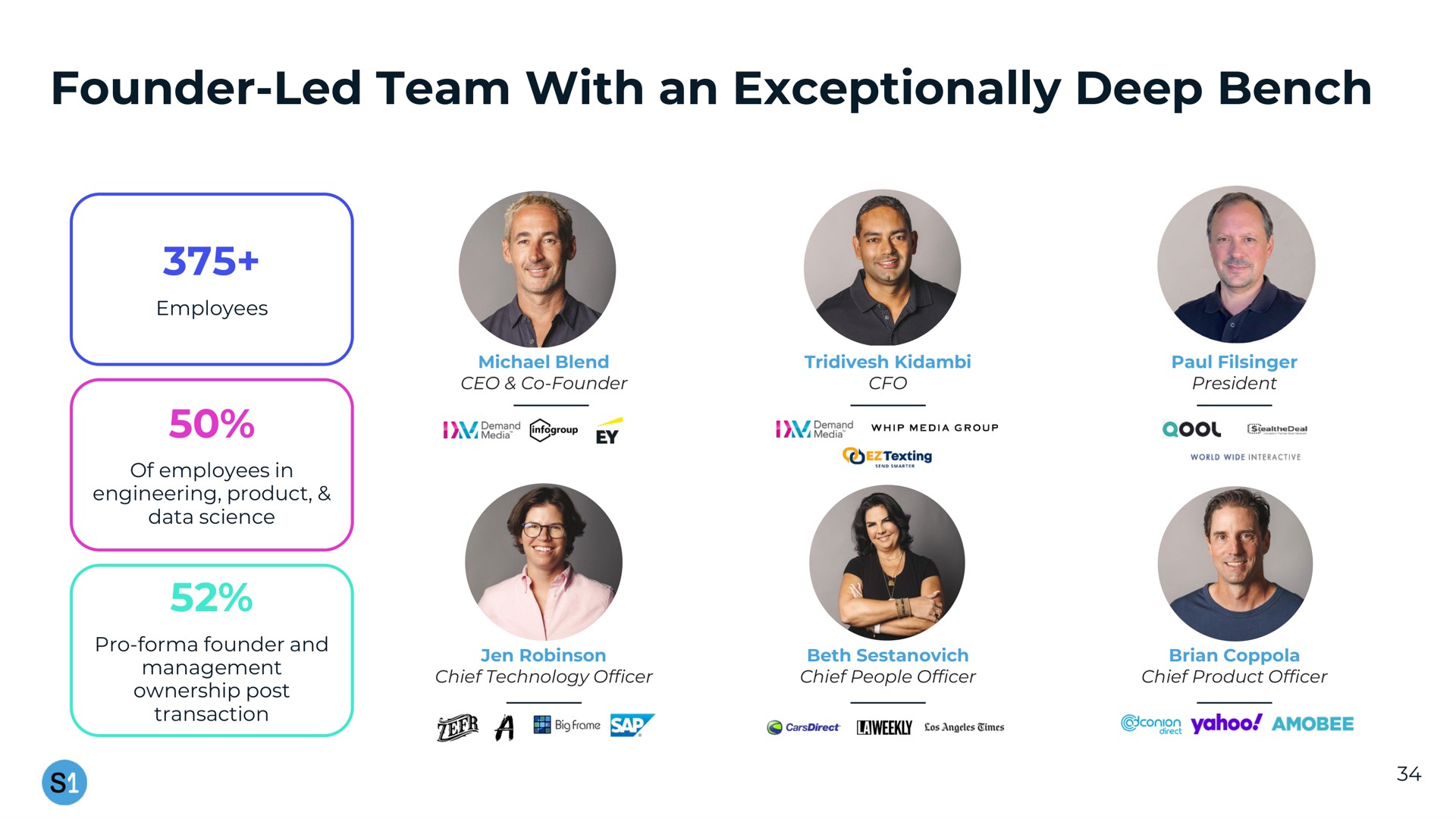 founder led team with an exceptionally deep bench | System1