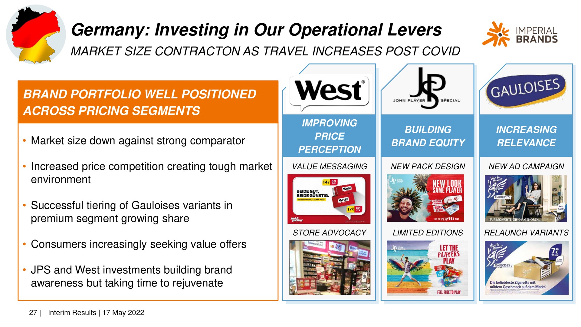 investing in our operational levers market size as travel increases post covid me imperial | Imperial Brands