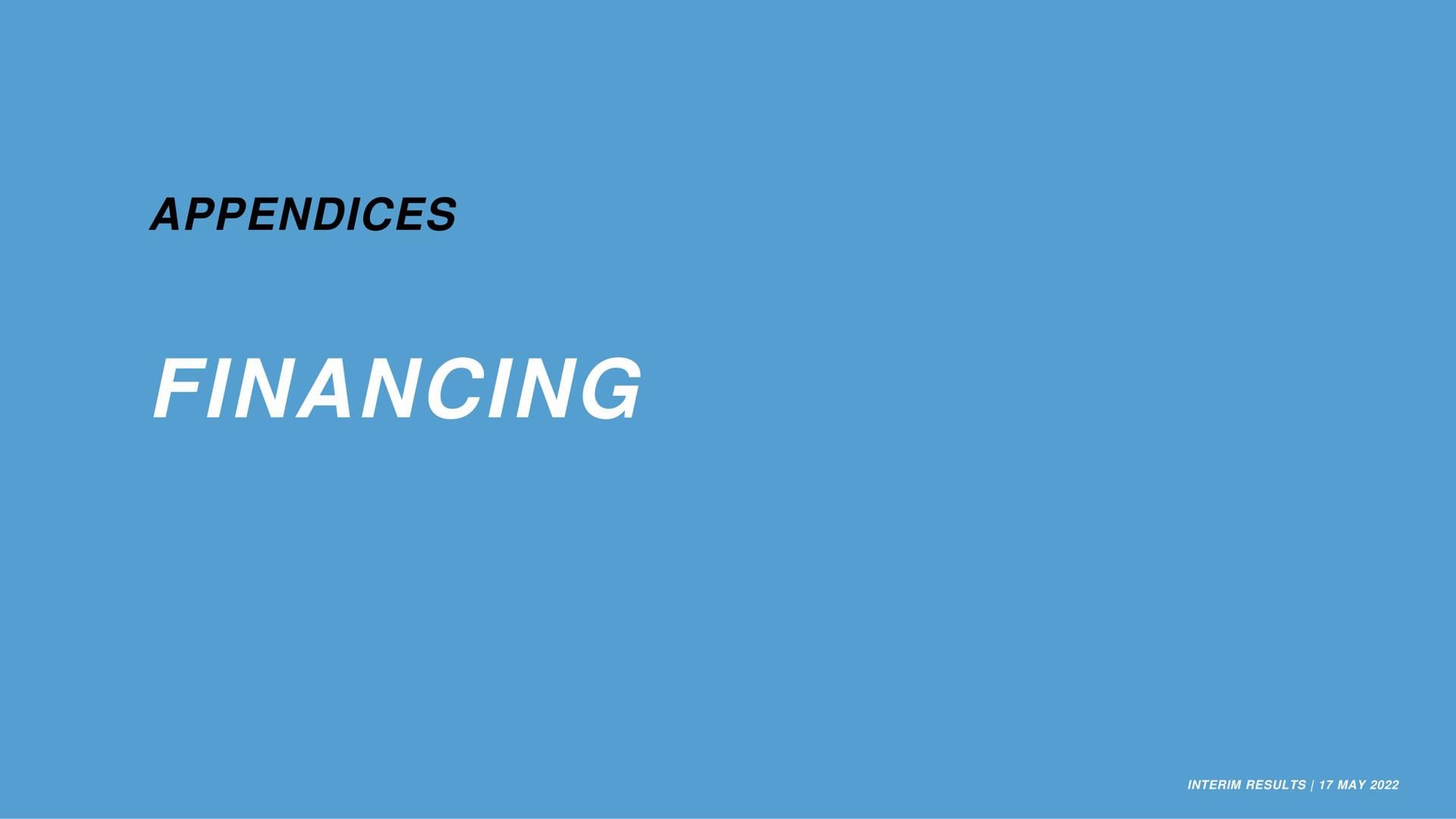 appendices financing | Imperial Brands