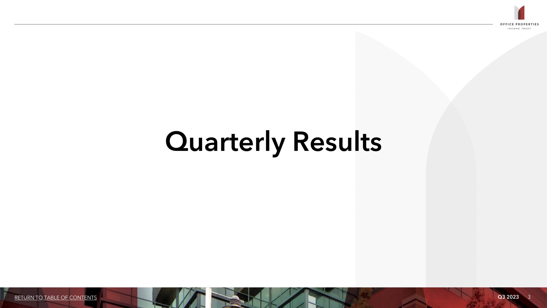 quarterly results | Office Properties Income Trust