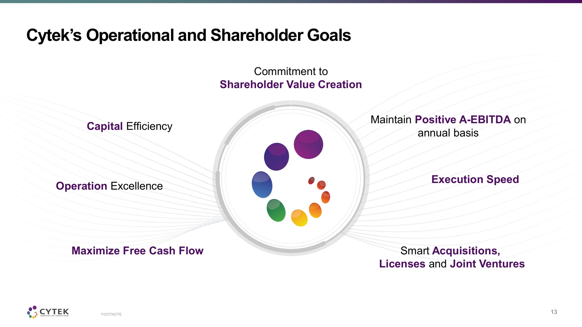 operational and shareholder goals a | Cytek