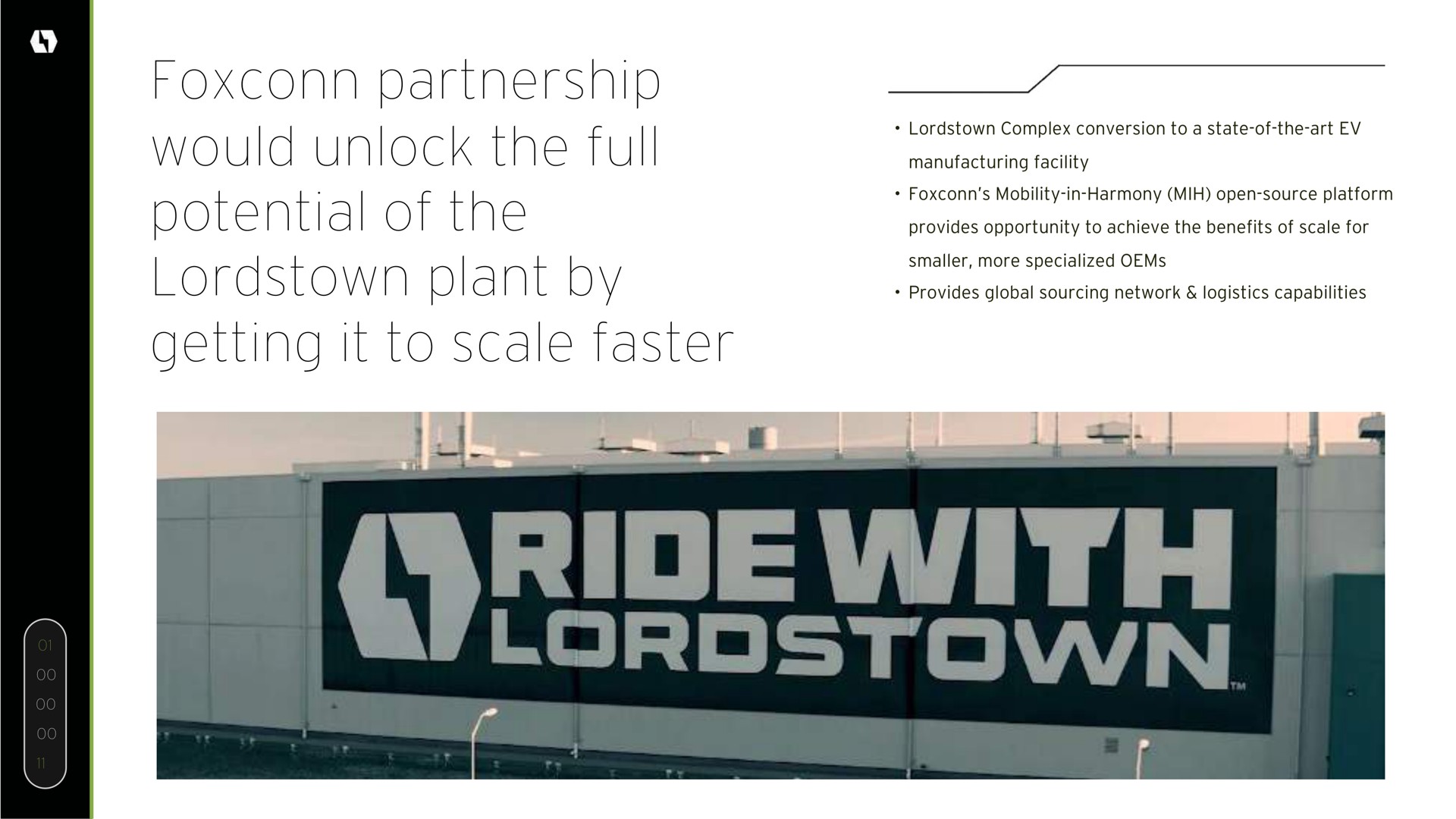 partnership would unlock the full potential of the plant by getting it to scale faster | Lordstown Motors