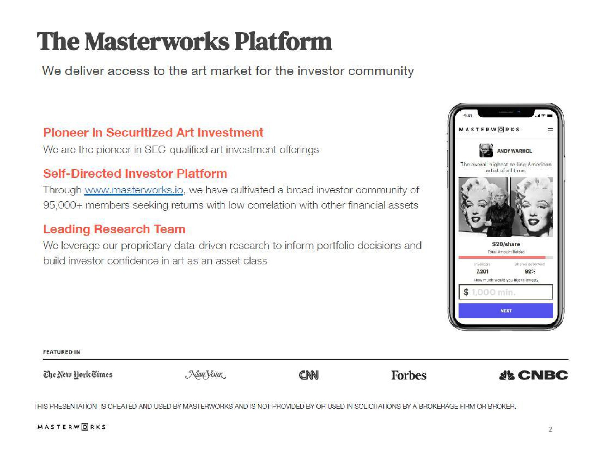 the platform we deliver access to the art market for the investor community self directed investor platform | Masterworks
