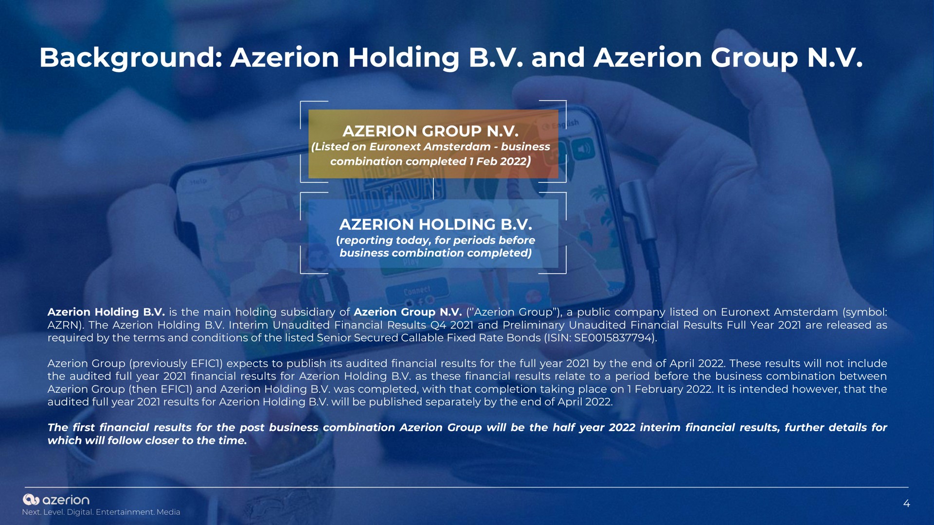 background holding and group a | Azerion