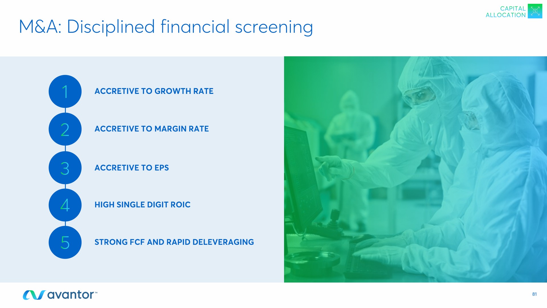 disciplined financial screening | Avantor