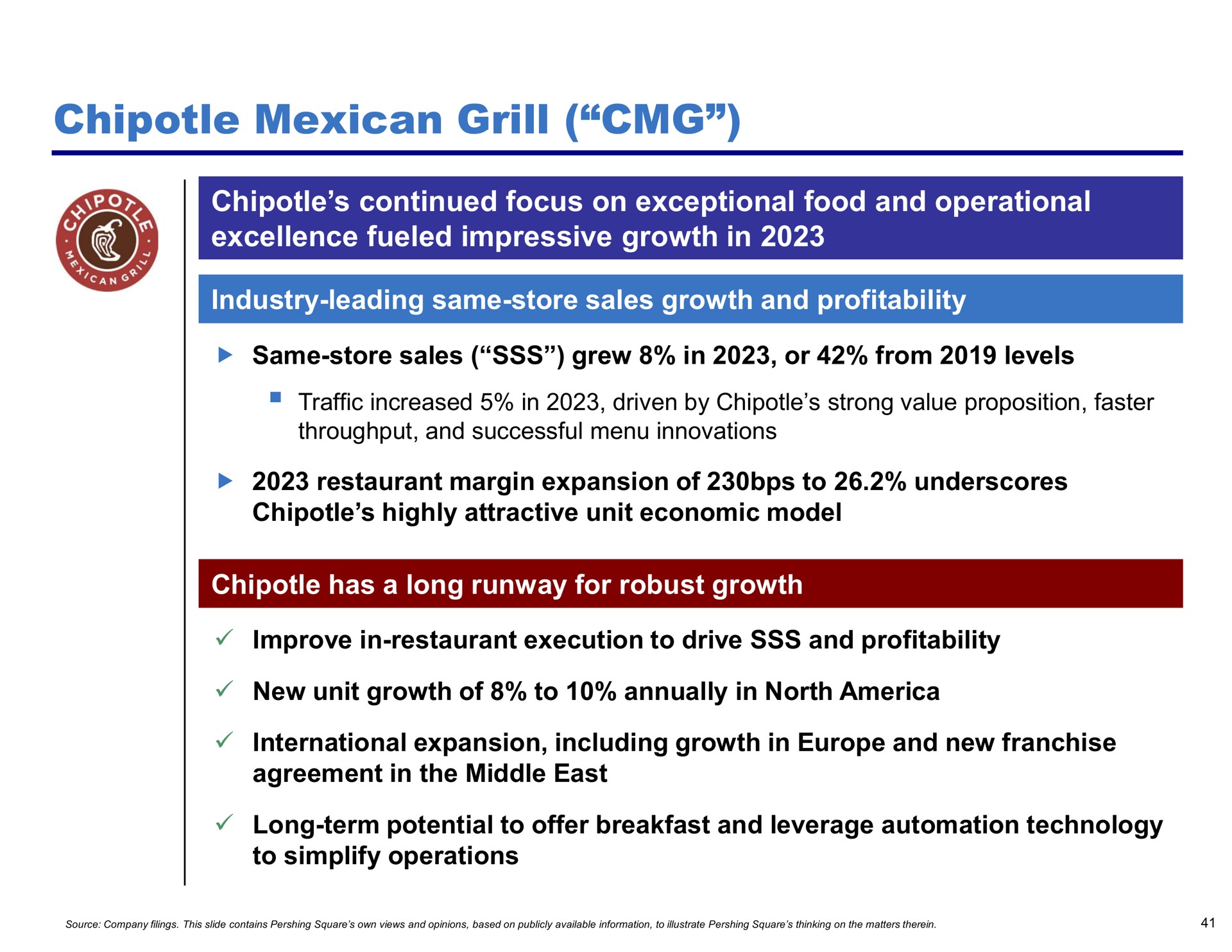 grill continued focus on exceptional food and operational excellence fueled impressive growth in | Pershing Square