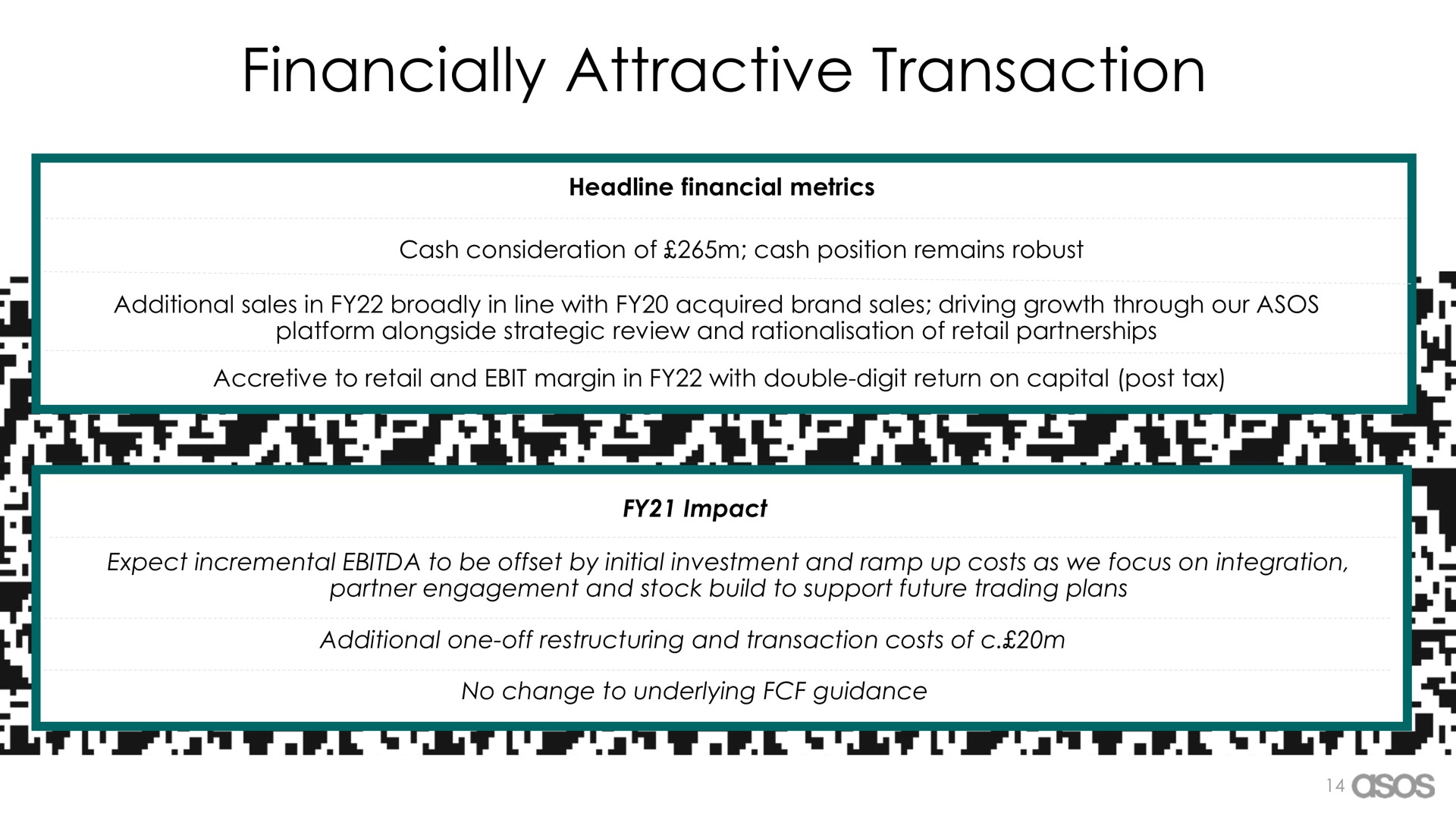 financially attractive transaction | Asos