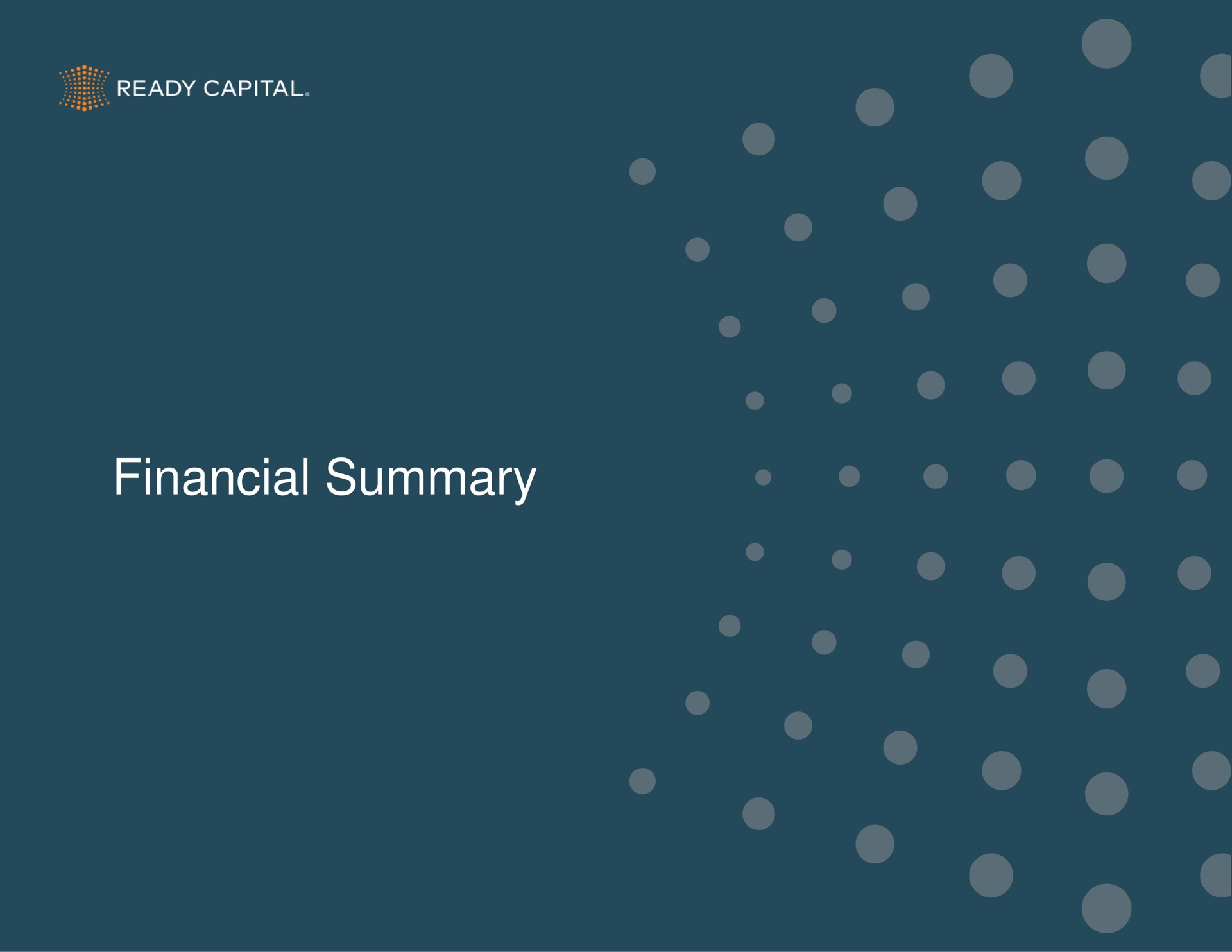 financial summary gear | Ready Capital