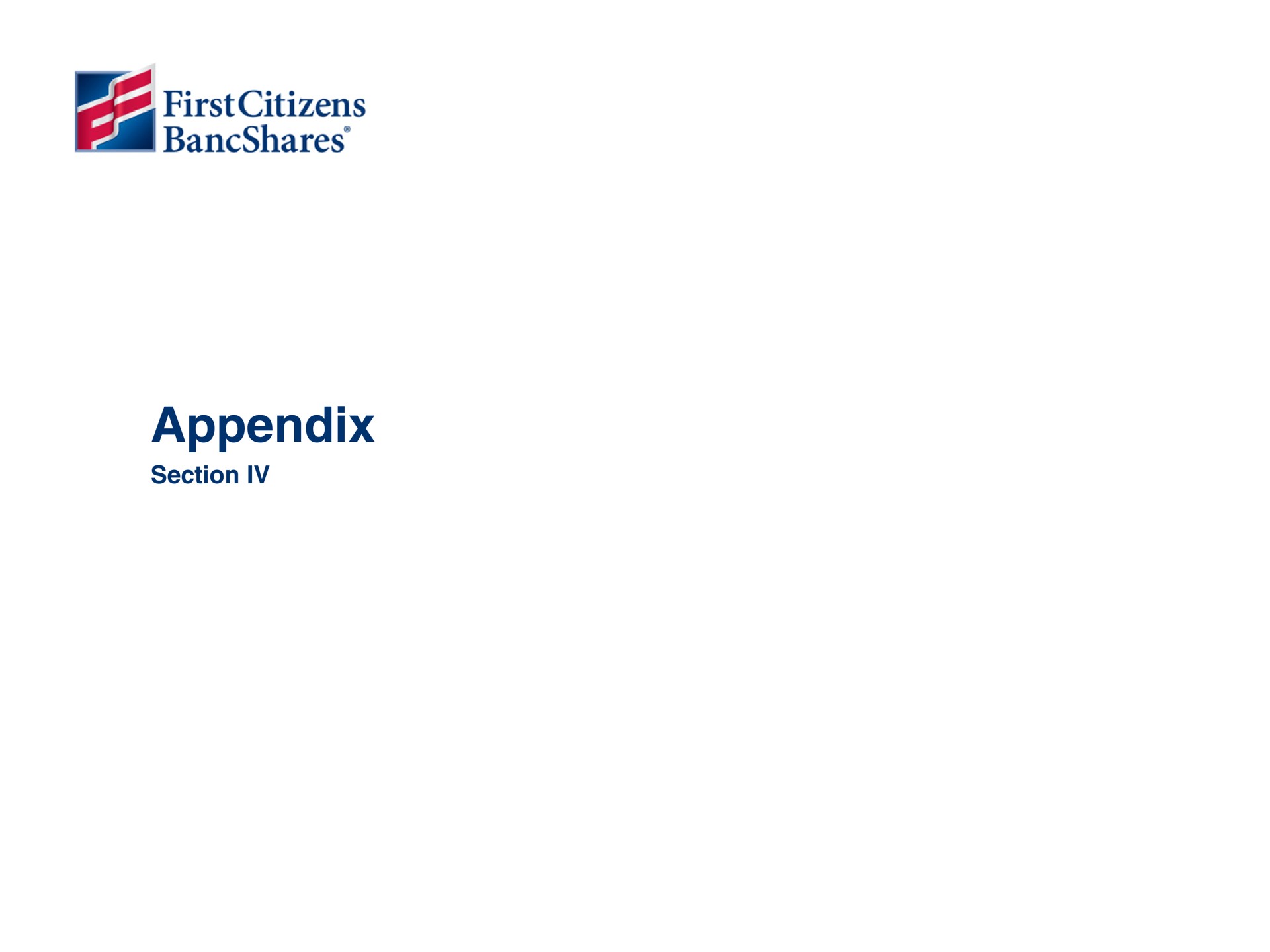appendix section first citizens | First Citizens BancShares