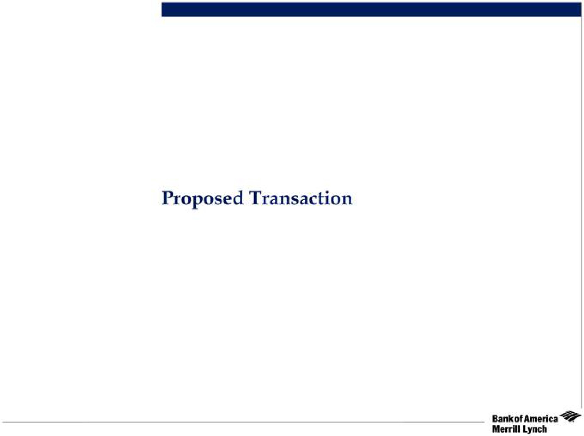 proposed transaction lynch | Bank of America