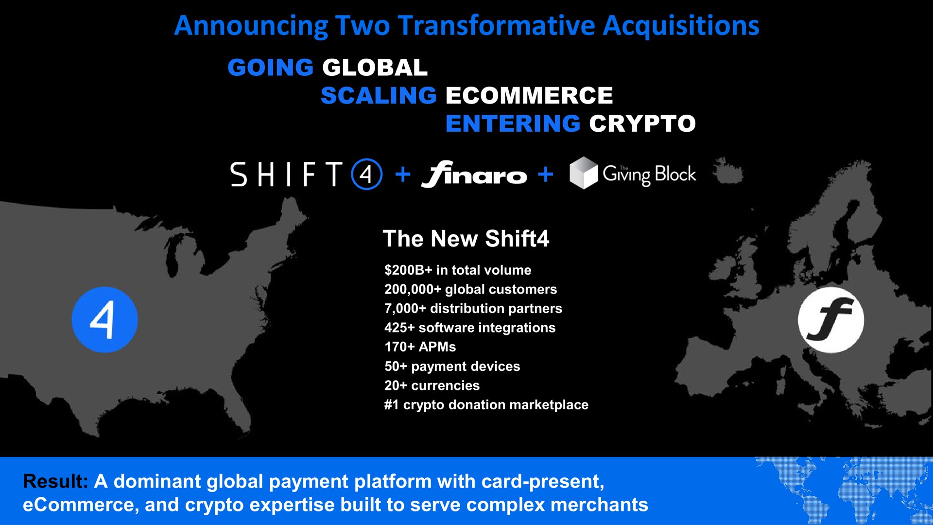 announcing two transformative acquisitions going global scaling entering the new shift | Shift4