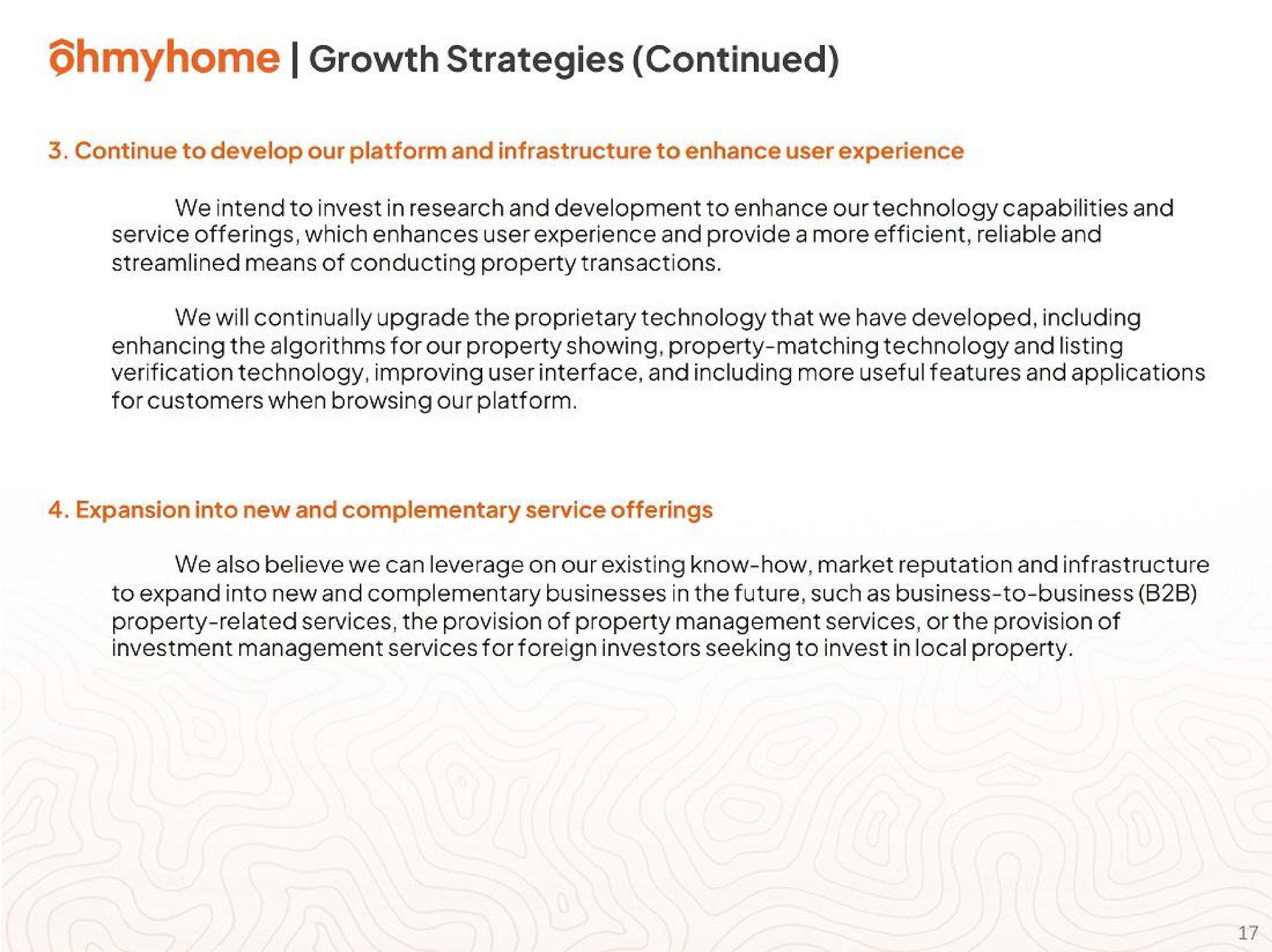 growth strategies continued | Ohmyhome