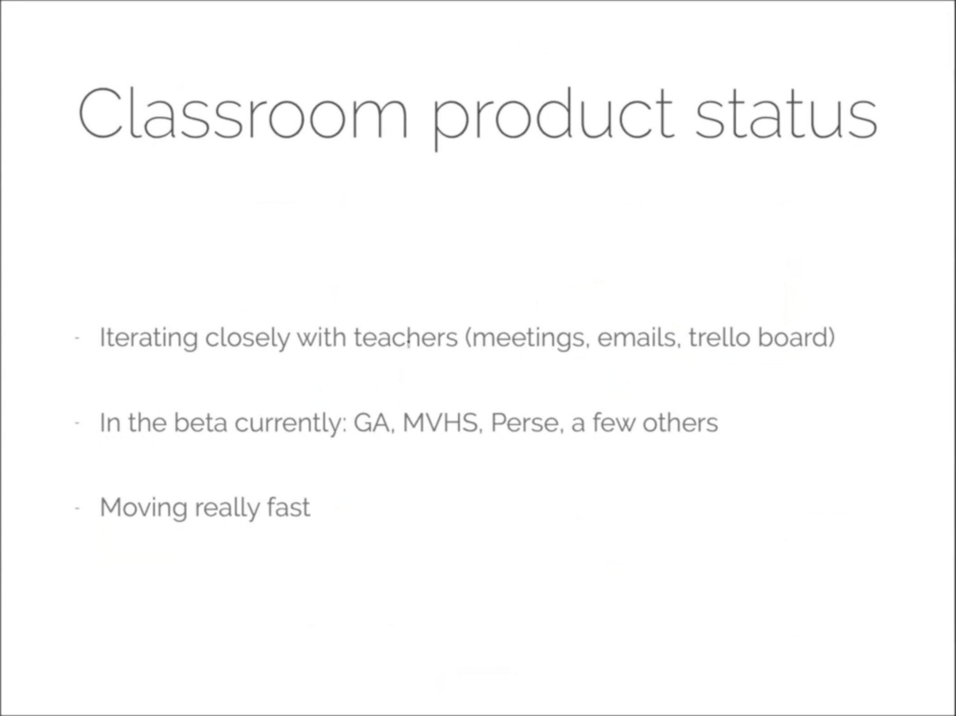 classroom product status | Replit