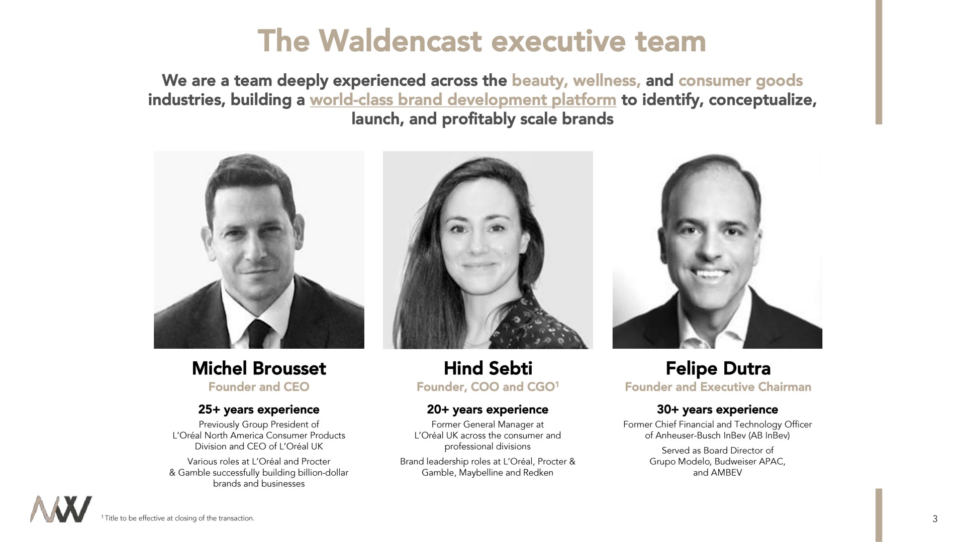 the executive team | Waldencast