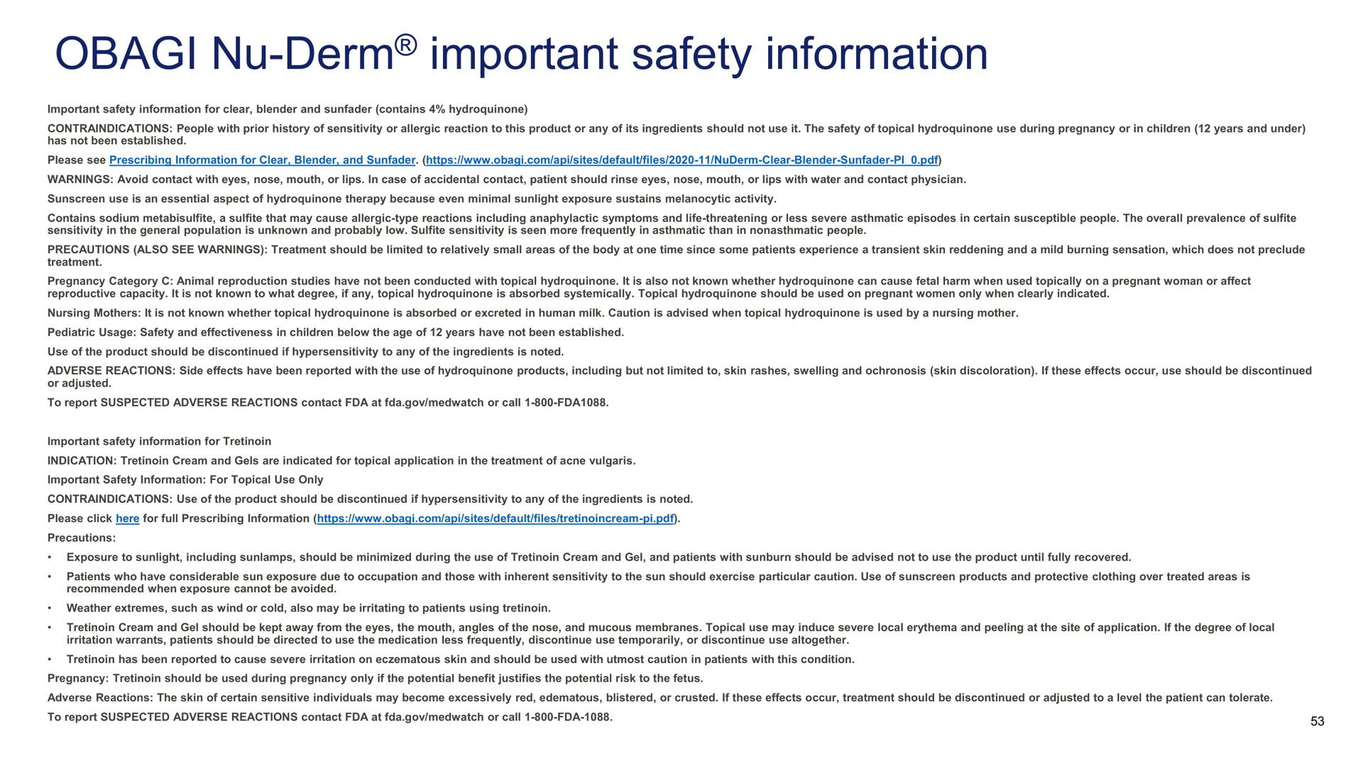 derm important safety information | Waldencast