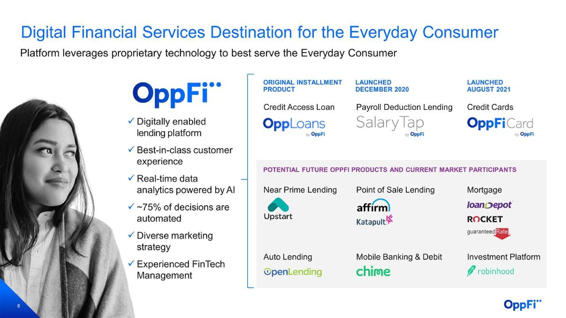 digital financial services destination for the everyday consumer digitally enabled salary tap | OppFi