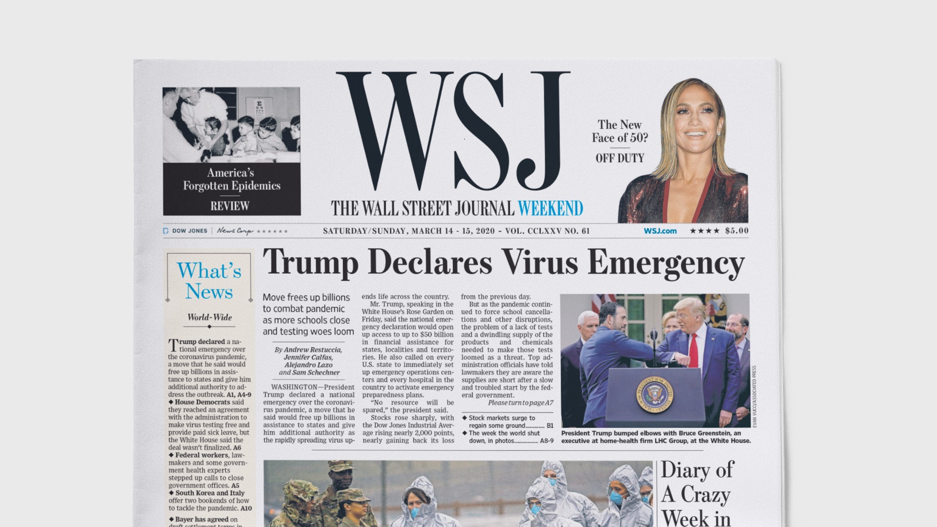 off duty the wall street journal weekend march what declares virus emergency news | Dow Jones
