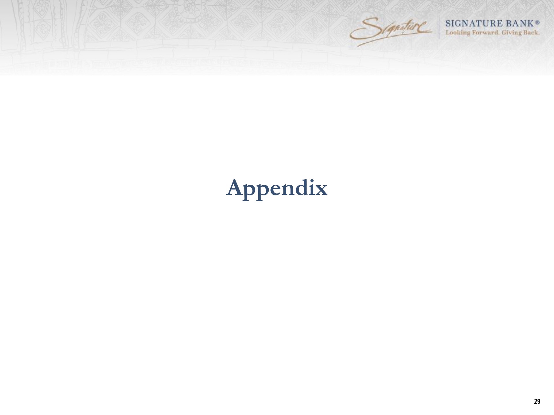 appendix | Signature Bank