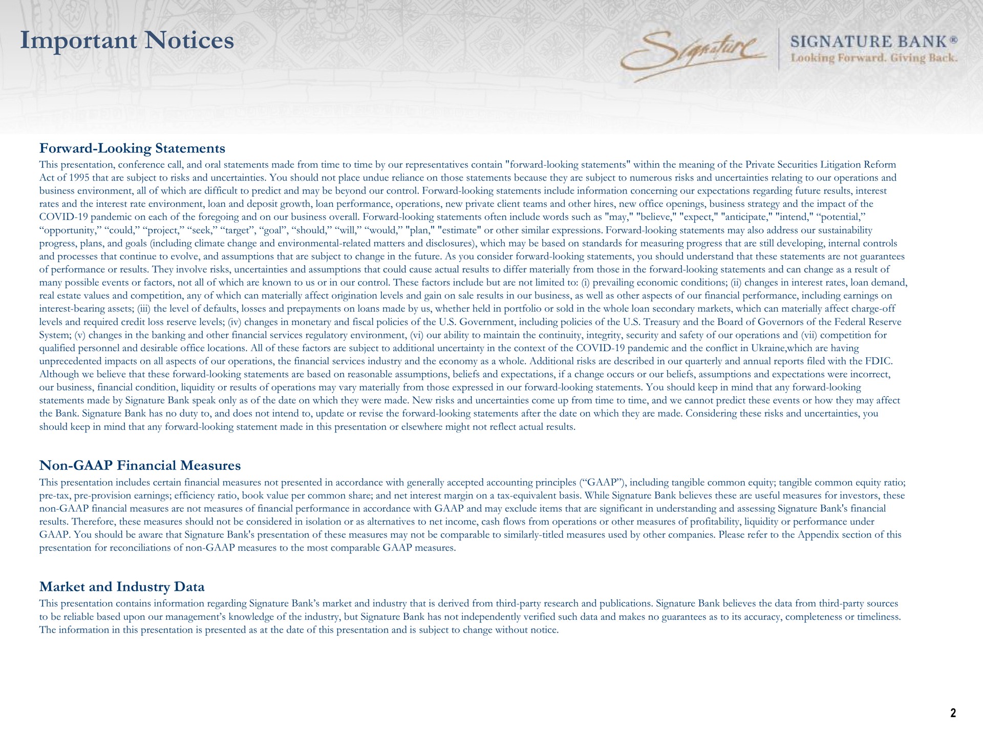 important notices signature bank | Signature Bank