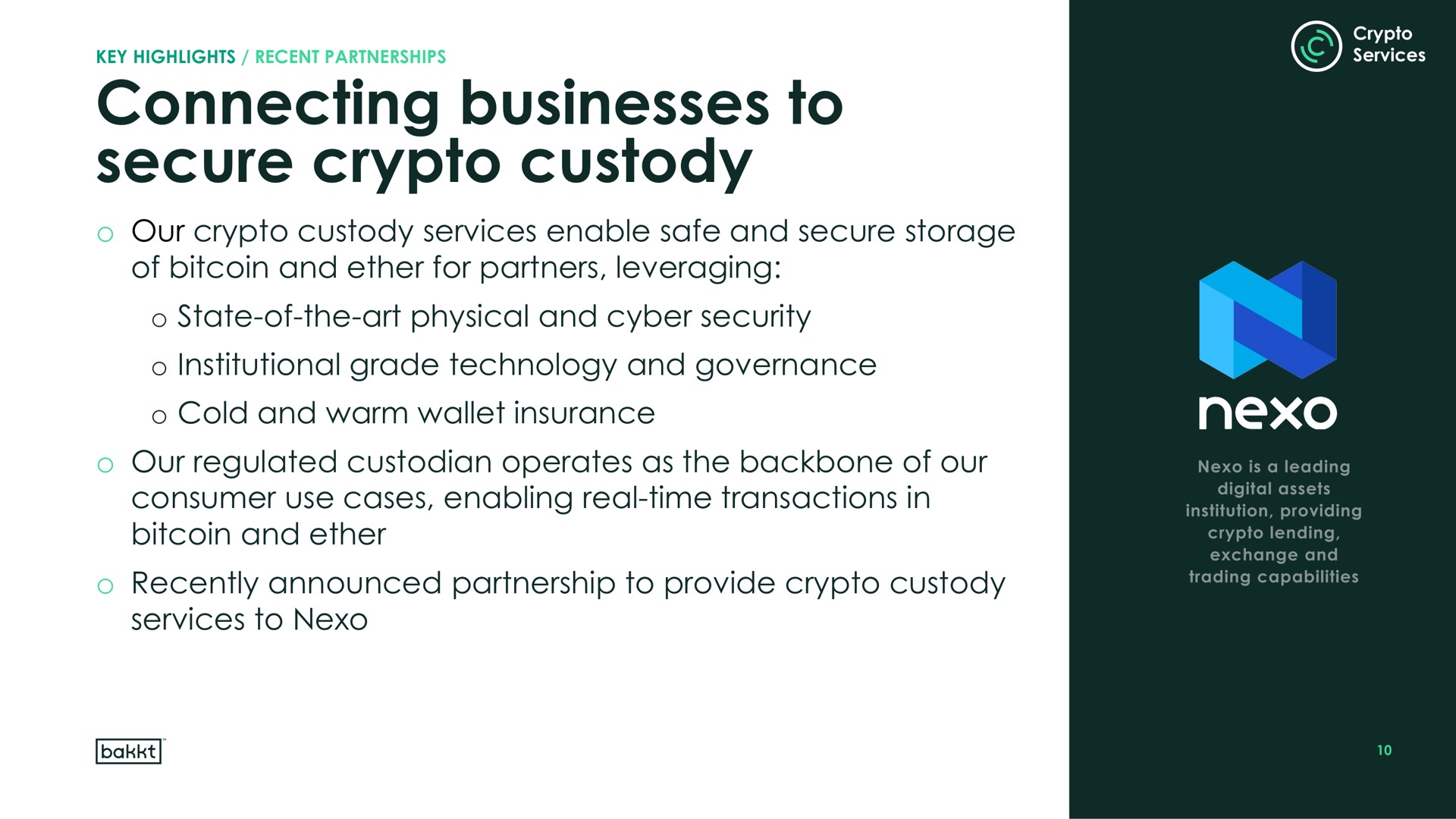 connecting businesses to secure custody | Bakkt