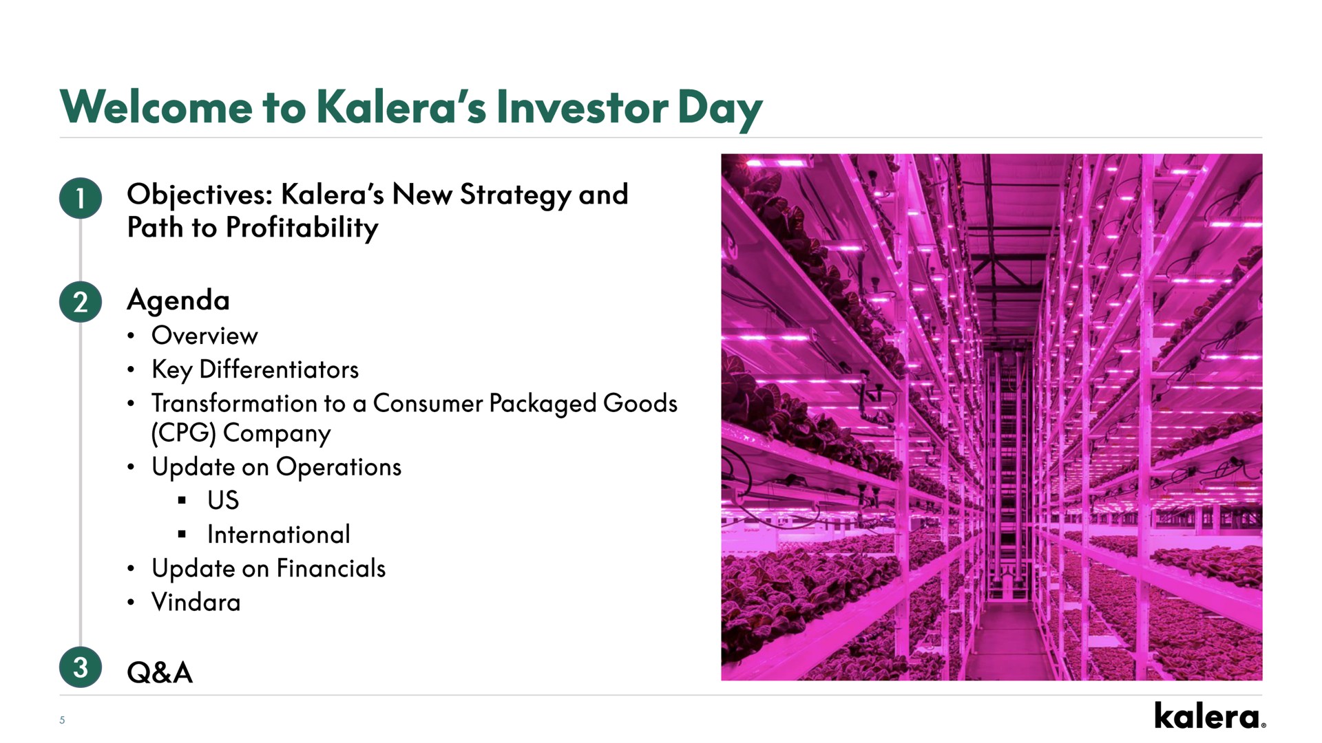 welcome to investor day | Kalera