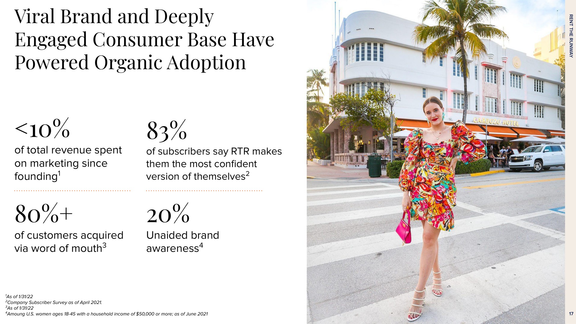viral brand and deeply engaged consumer base have powered organic adoption a | Rent The Runway