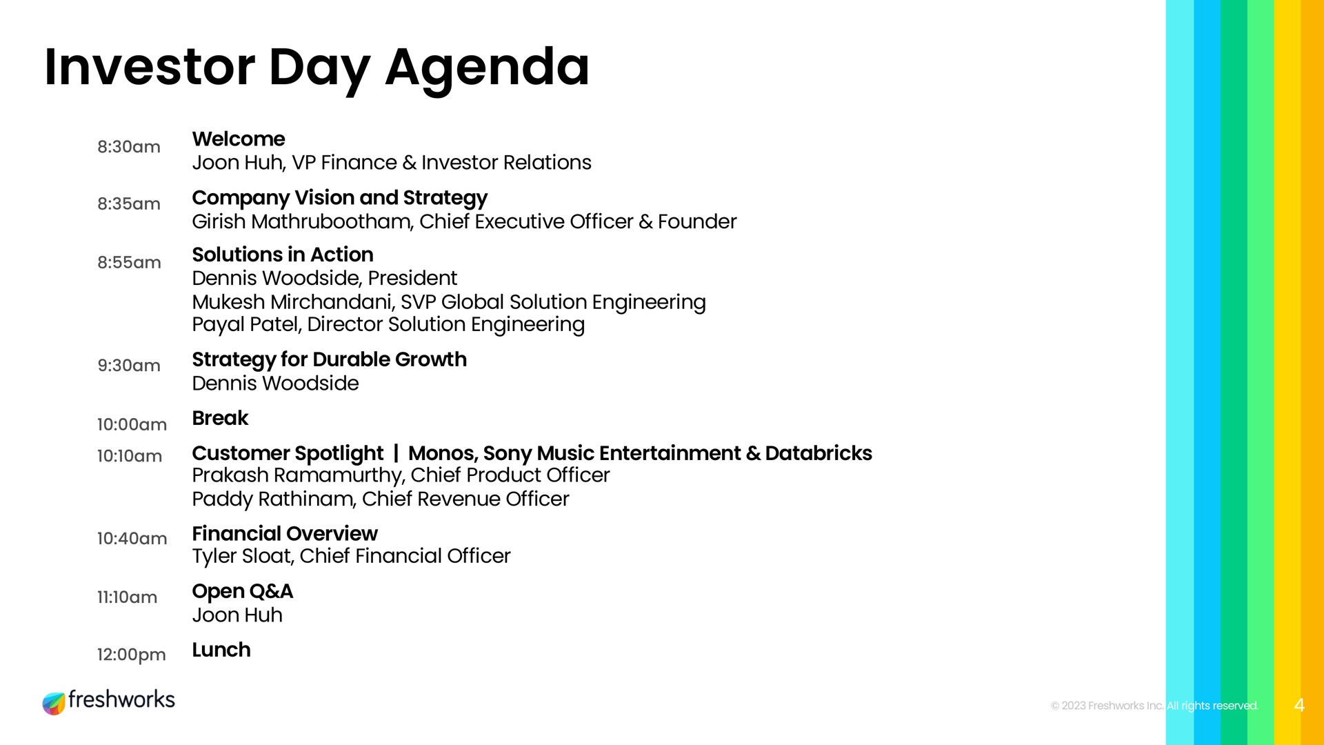 investor day agenda | Freshworks