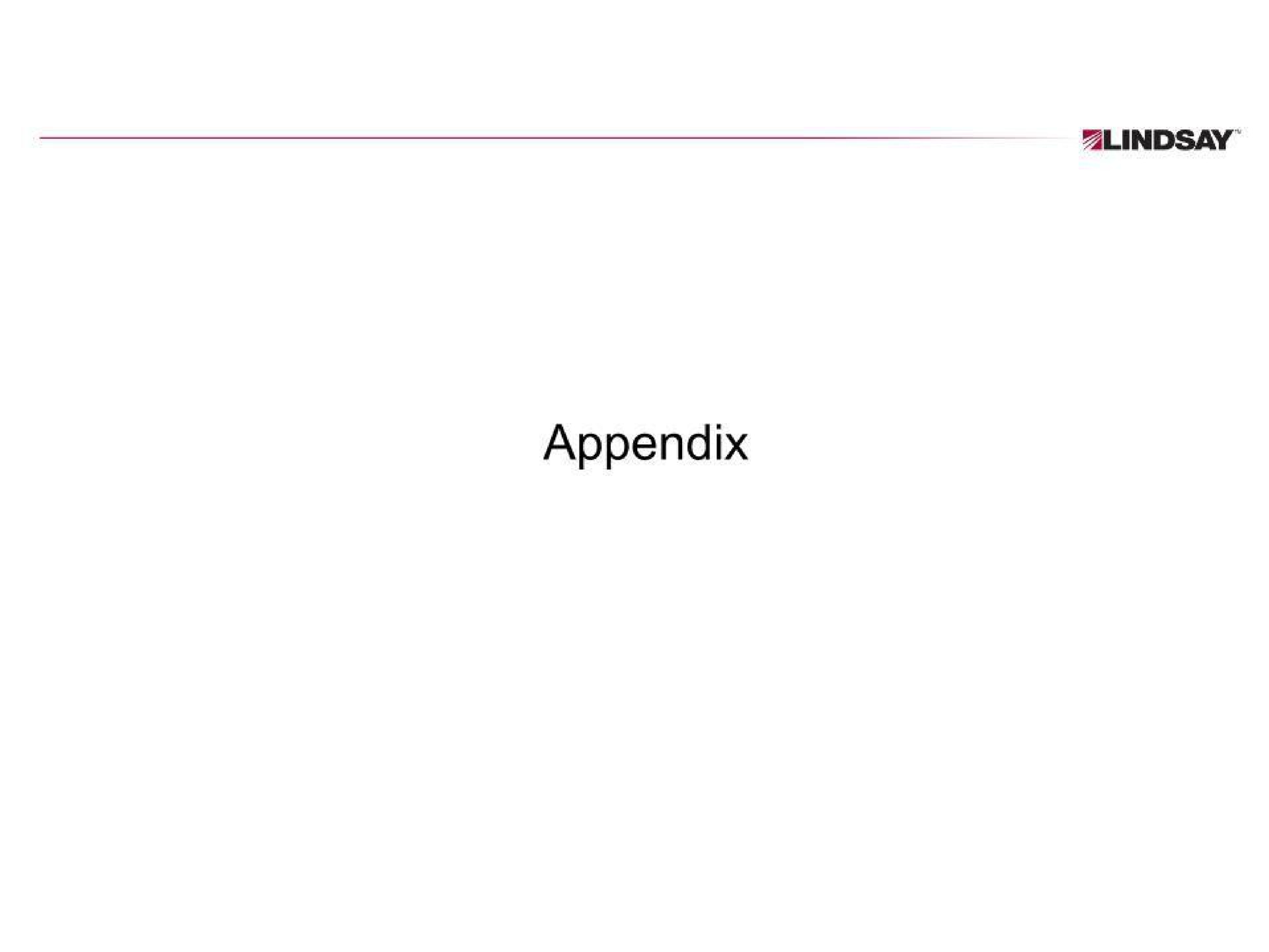 appendix | Lindsay Corporation