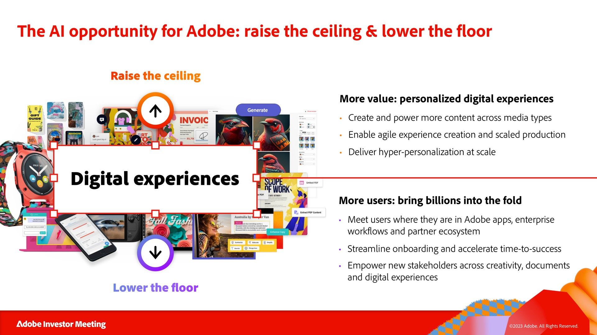 the opportunity for adobe raise the ceiling lower the floor digital experiences | Adobe