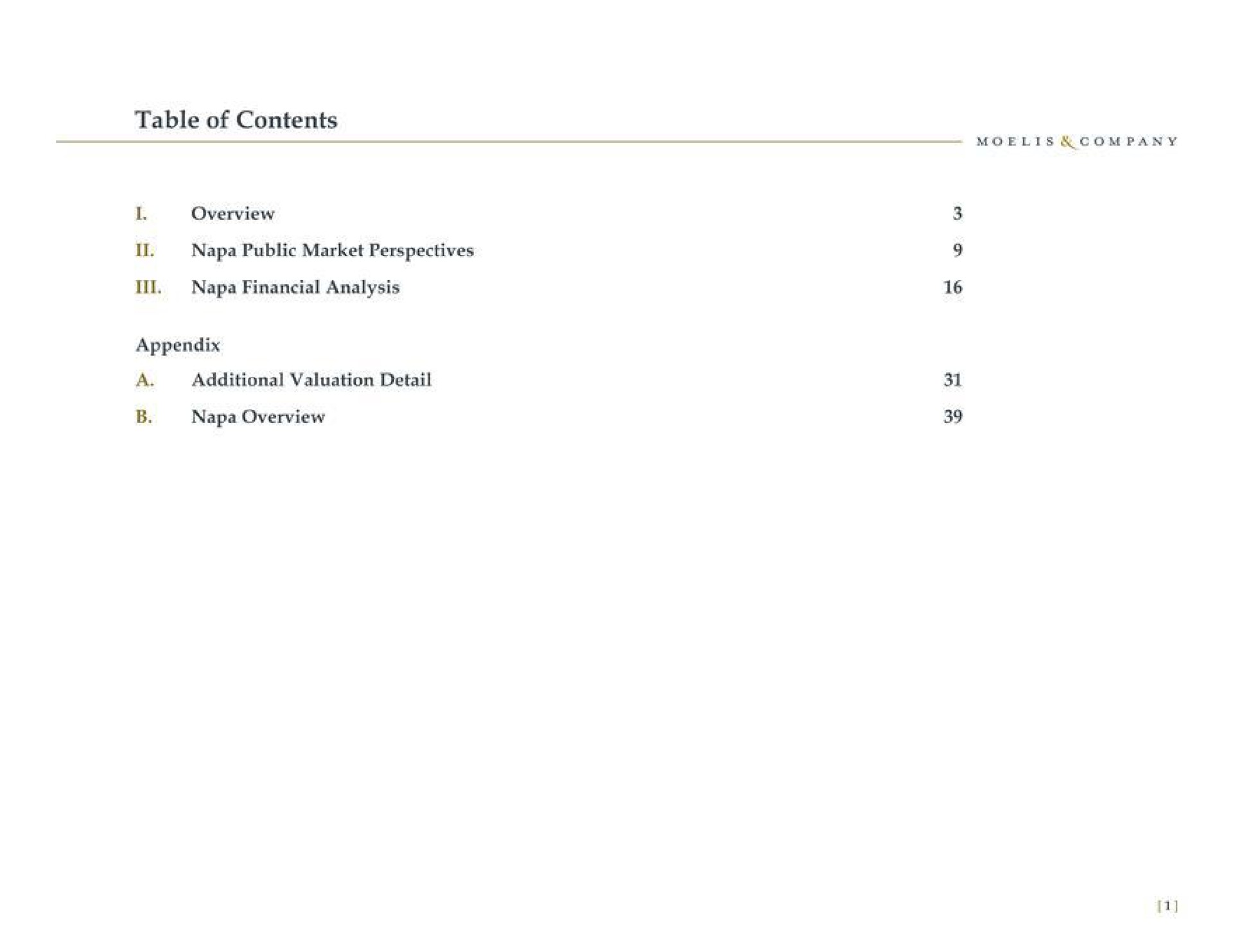table of contents | Moelis & Company