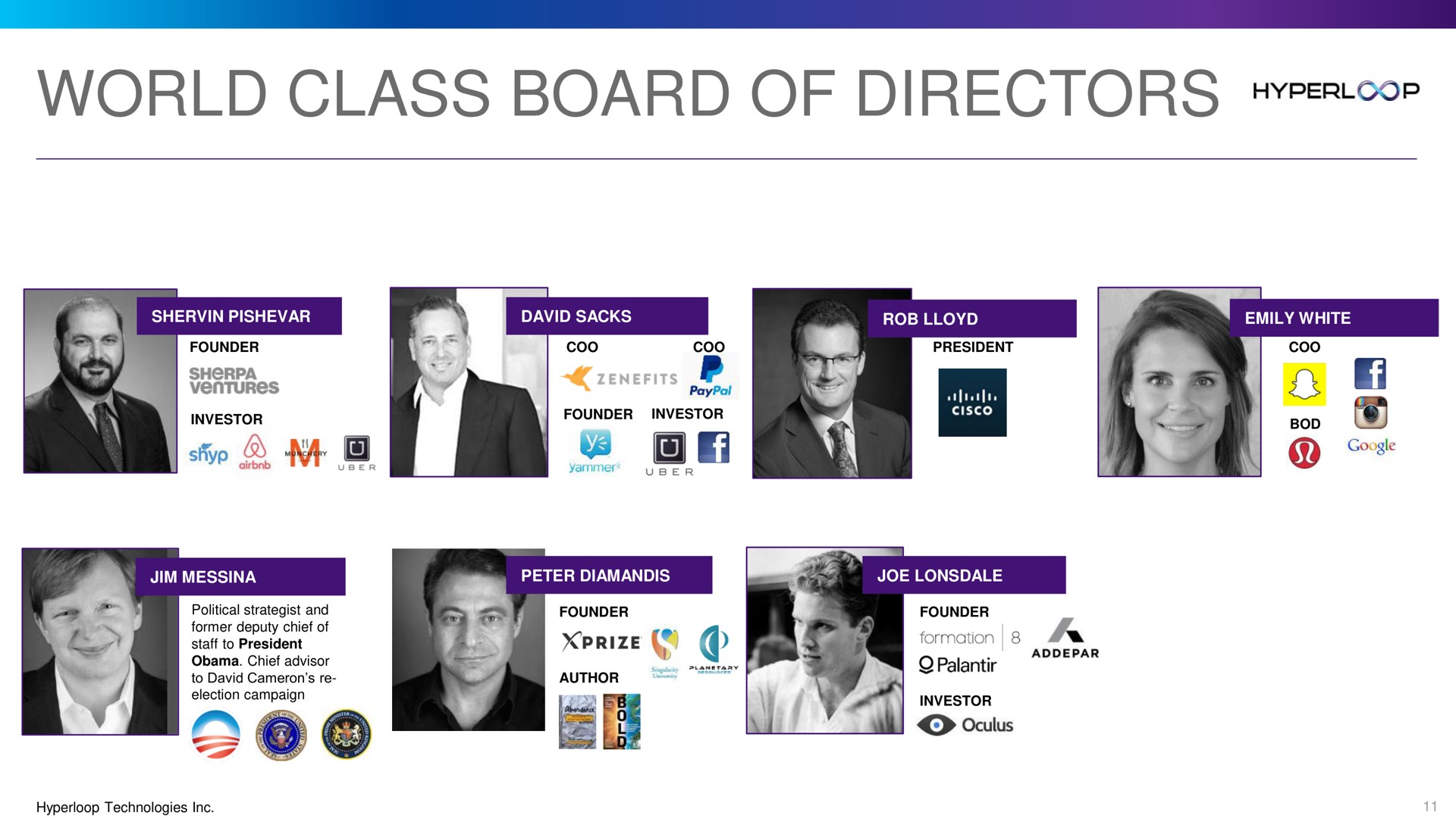 world class board of directors | Hyperloop One