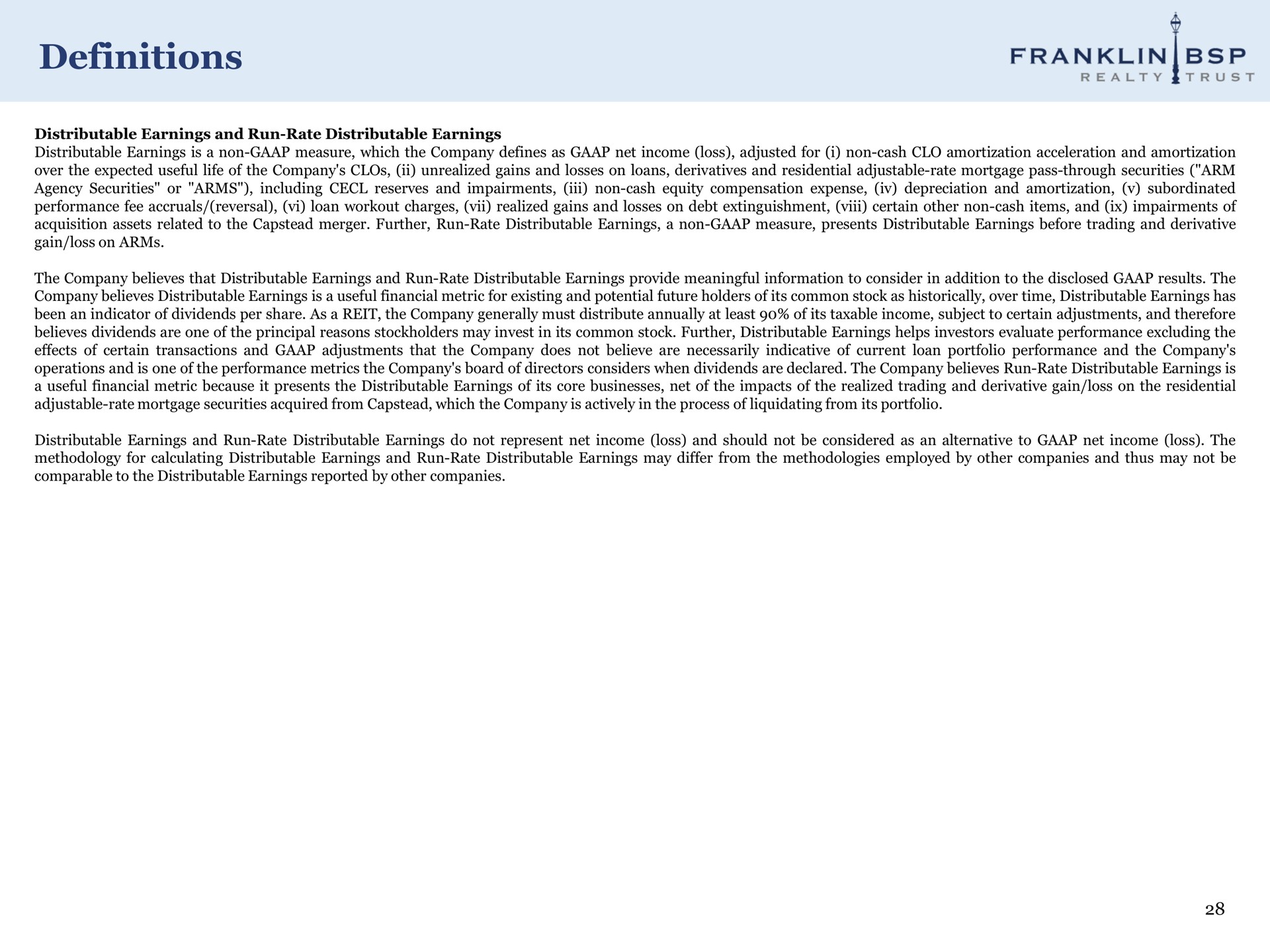 definitions franklin | Franklin BSP Realty Trust