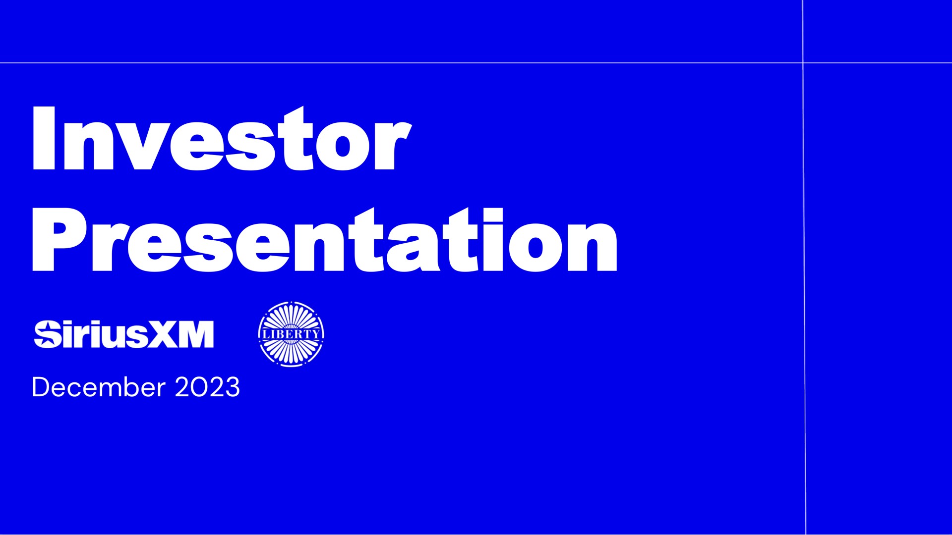 investor presentation | SiriusXM