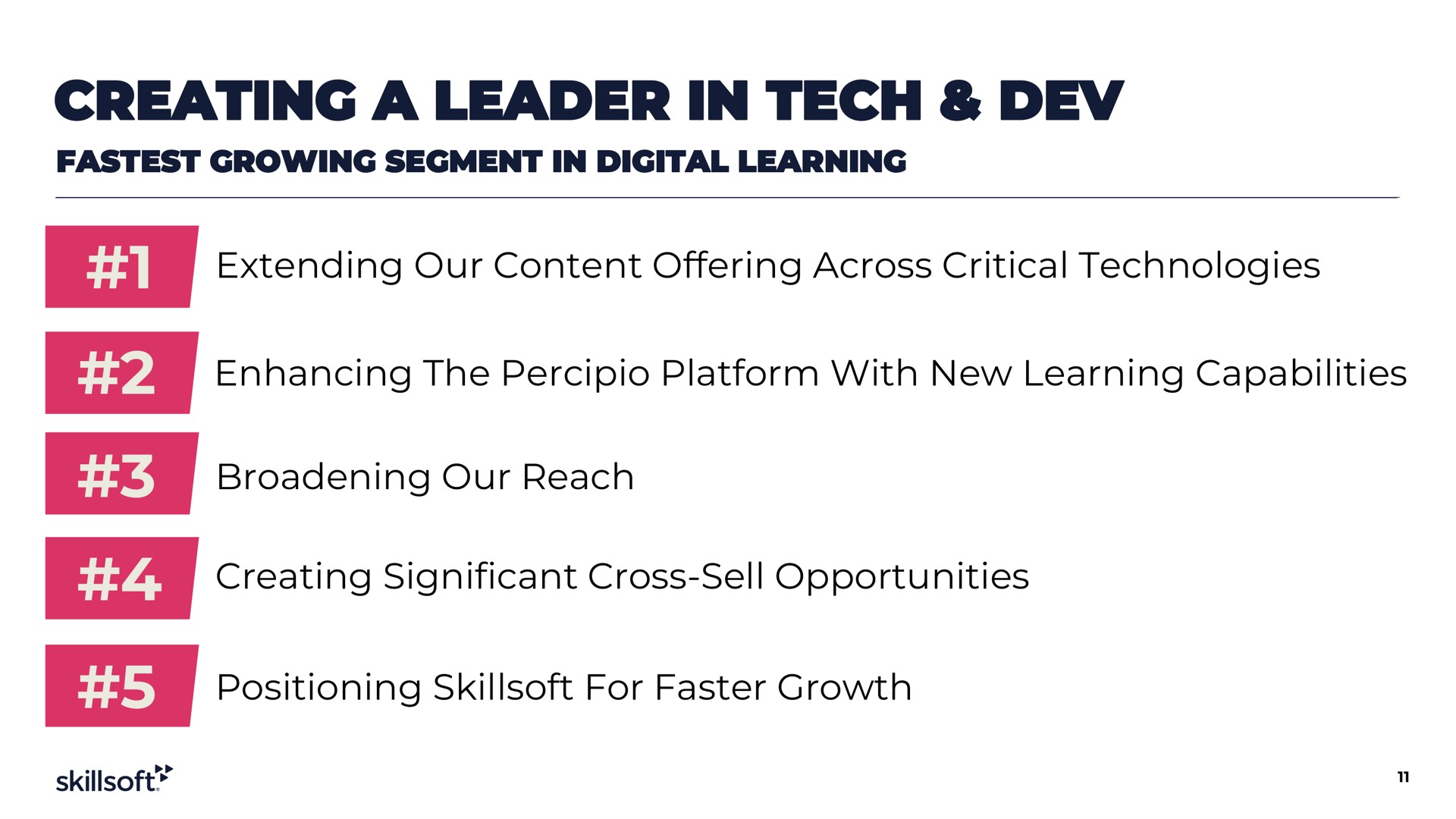 creating a leader in tech dev saw significant cross sell opportunities | Skillsoft