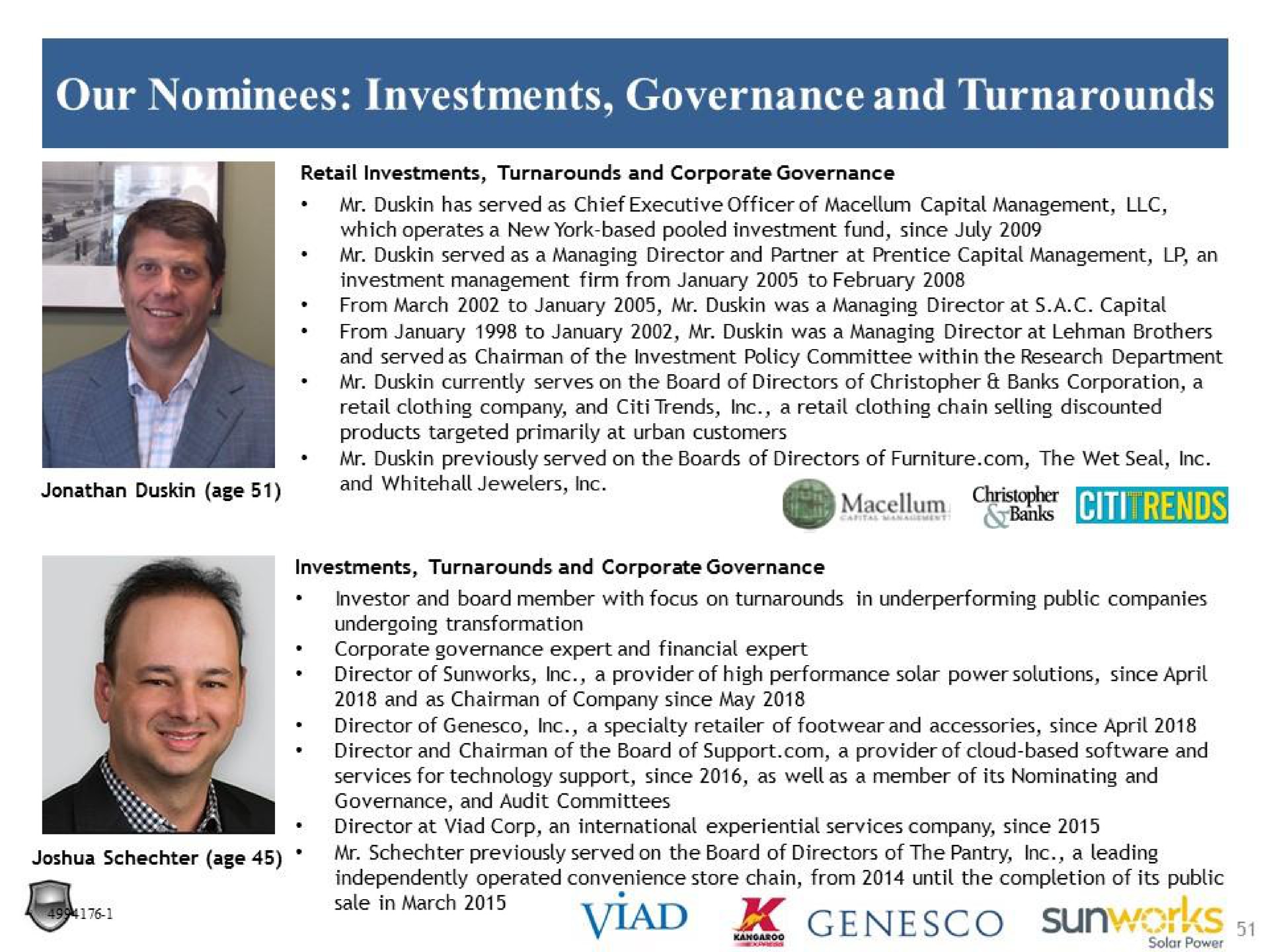 our nominees investments governance and turnarounds | Legion Partners